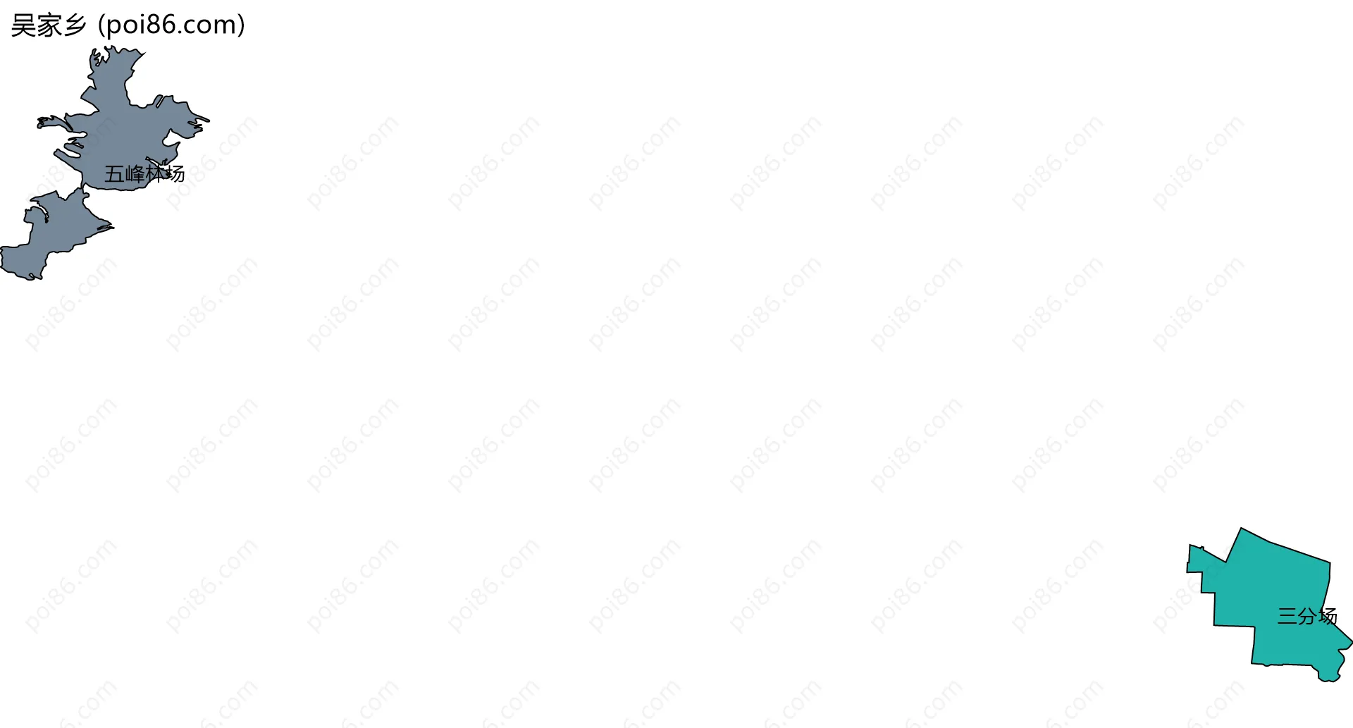 吴家乡边界地图(五级行政区划)