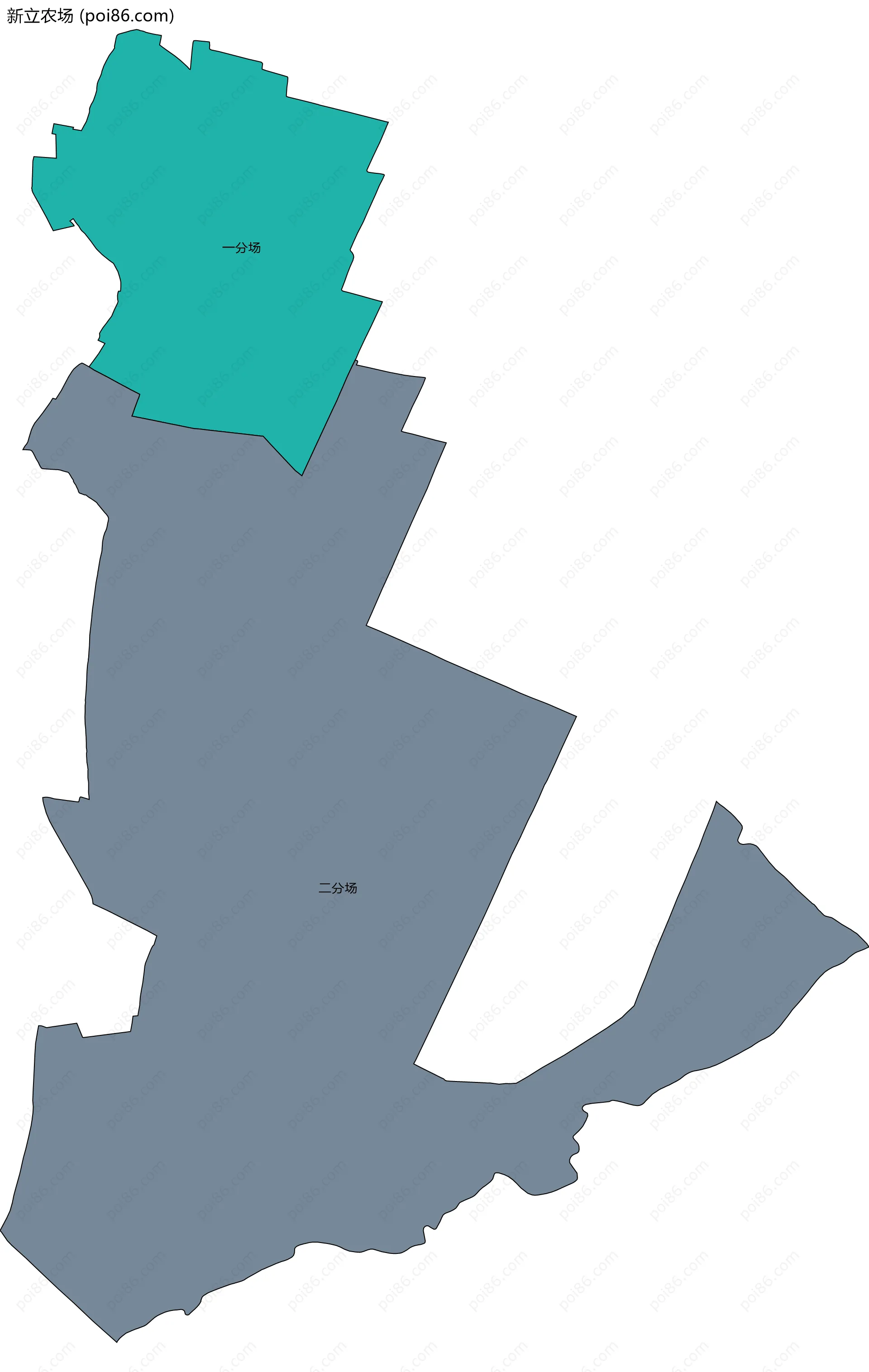 新立农场边界地图(五级行政区划)