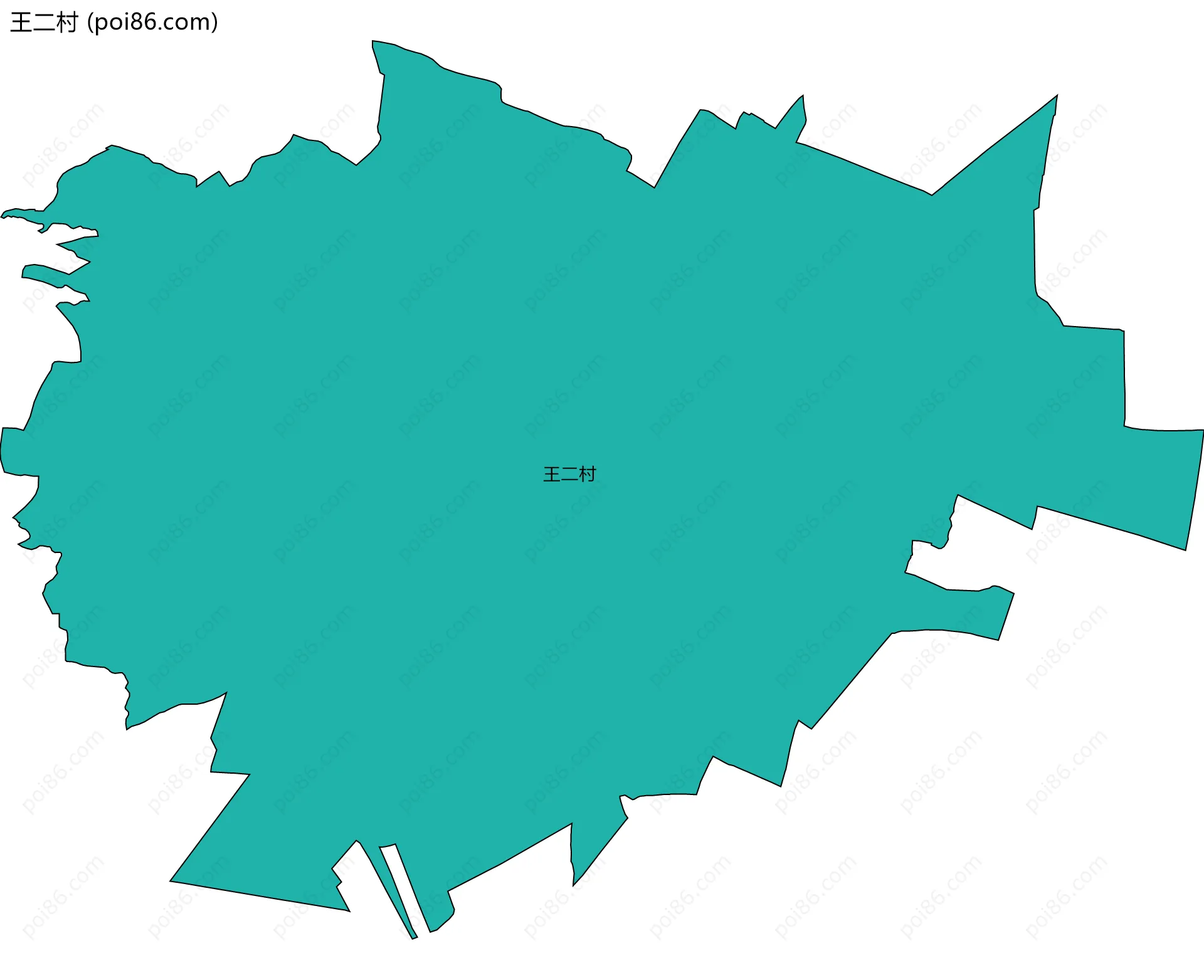 王二村边界地图