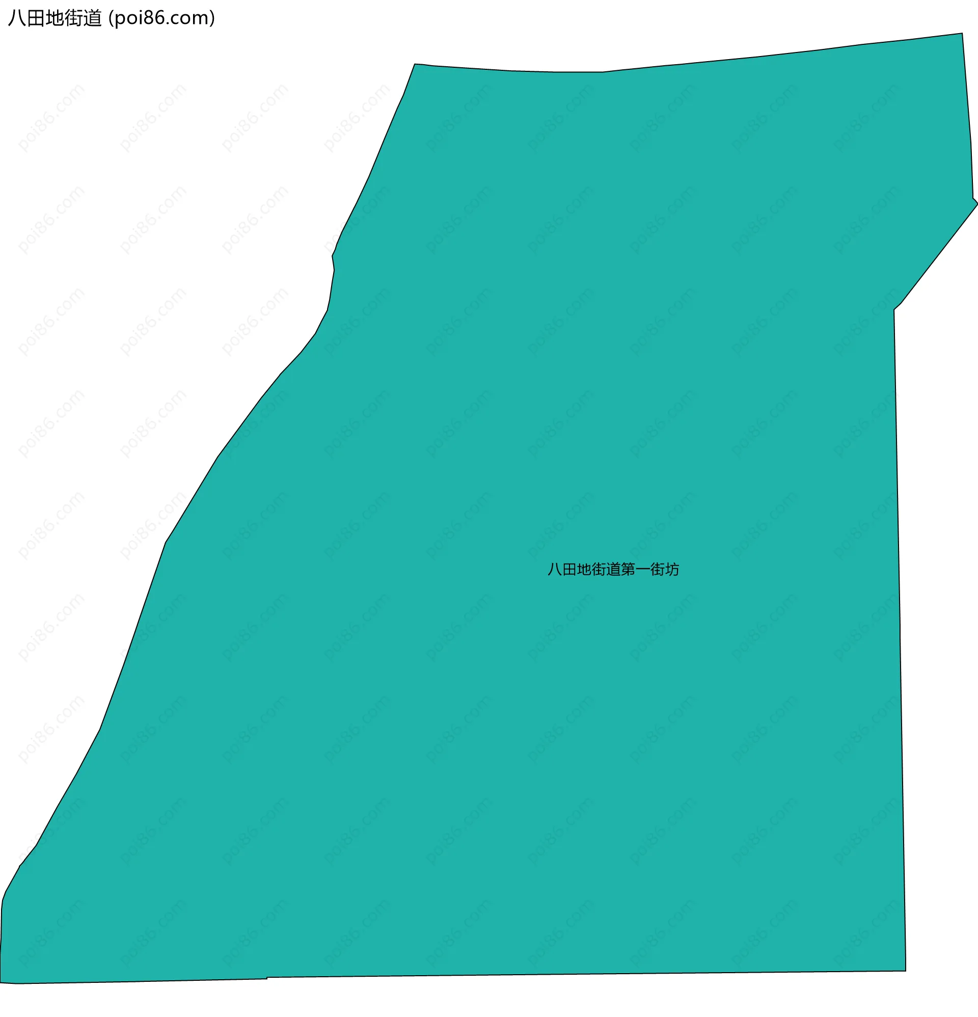 八田地街道边界地图(五级行政区划)