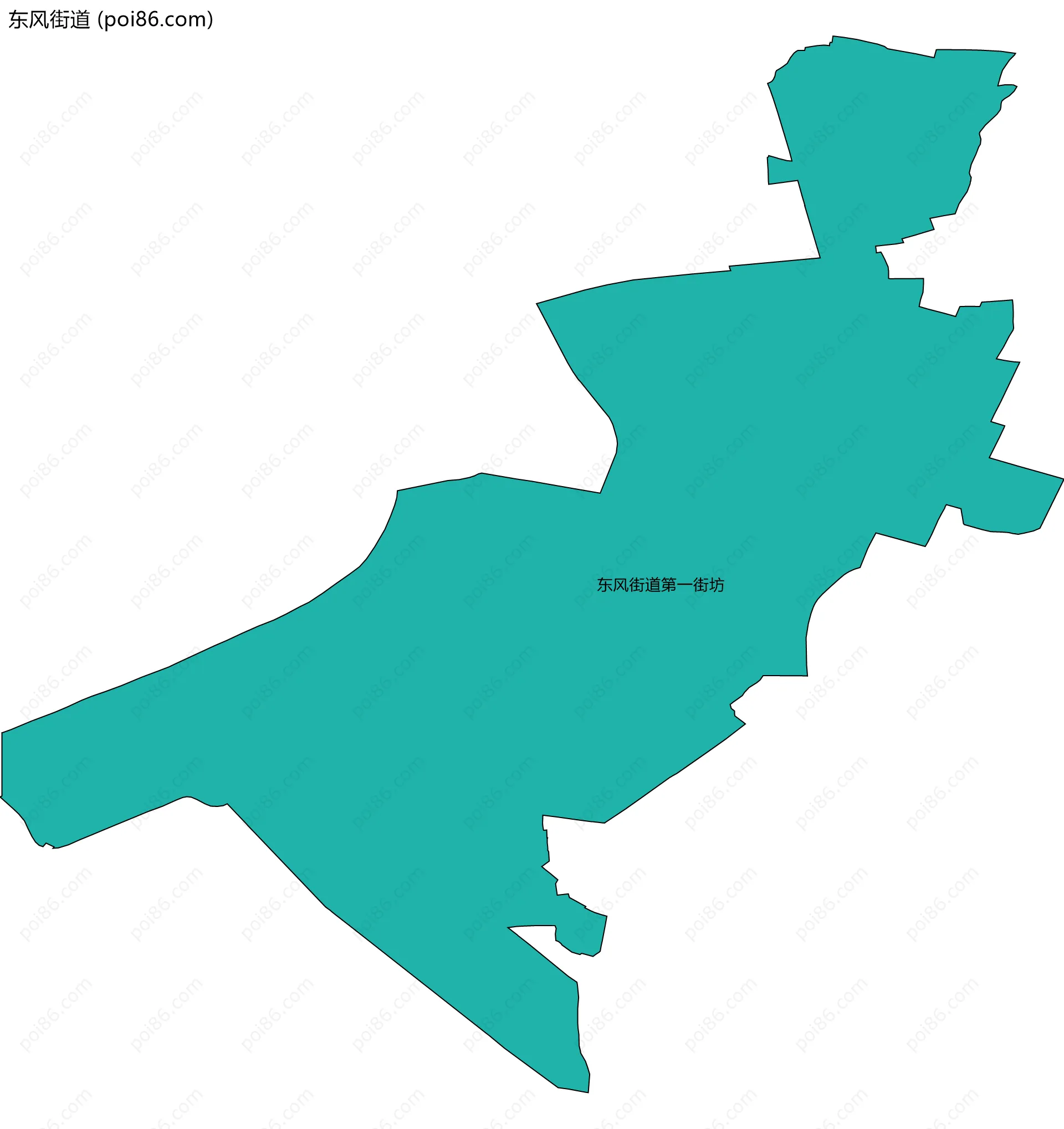 东风街道边界地图(五级行政区划)