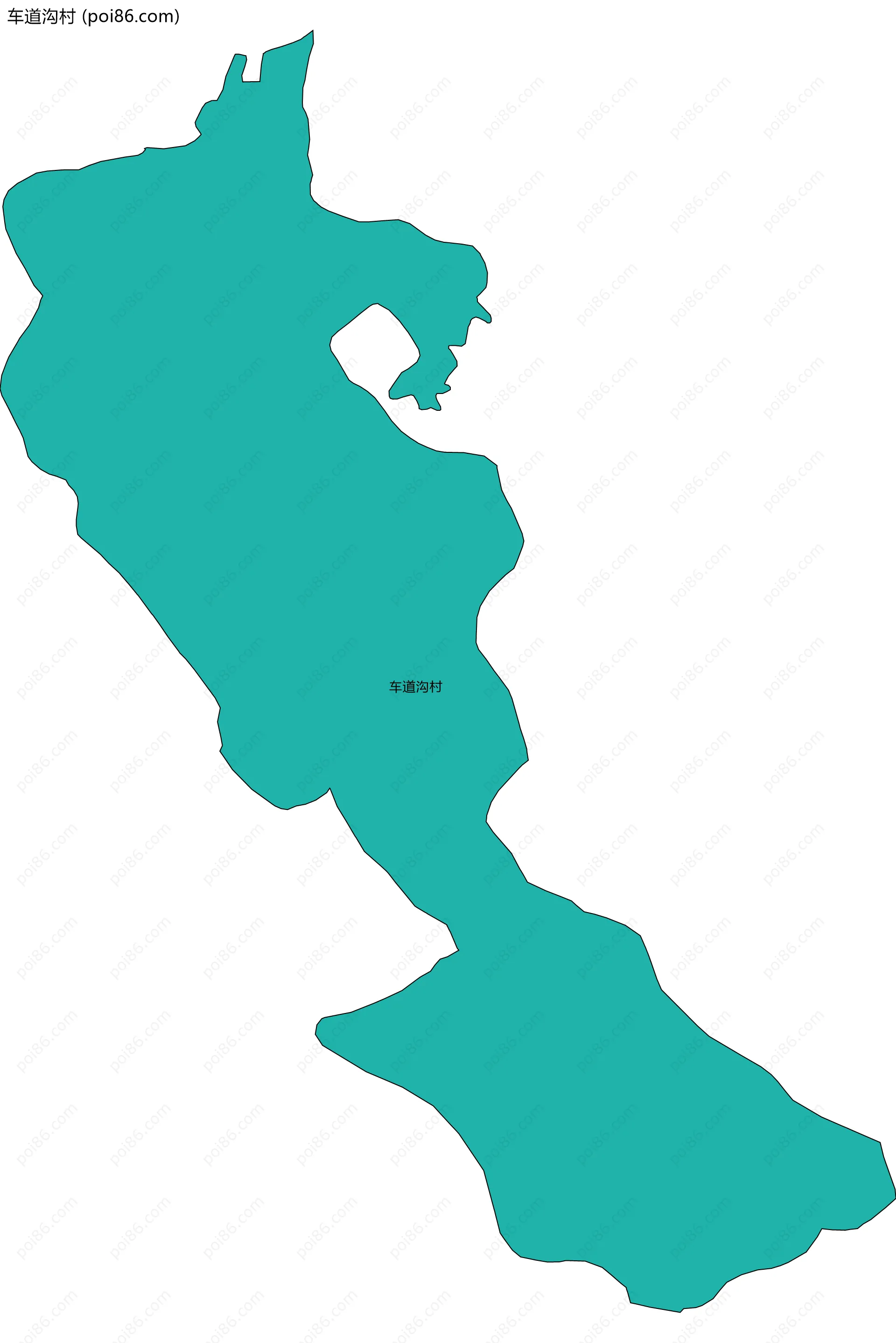 车道沟村边界地图