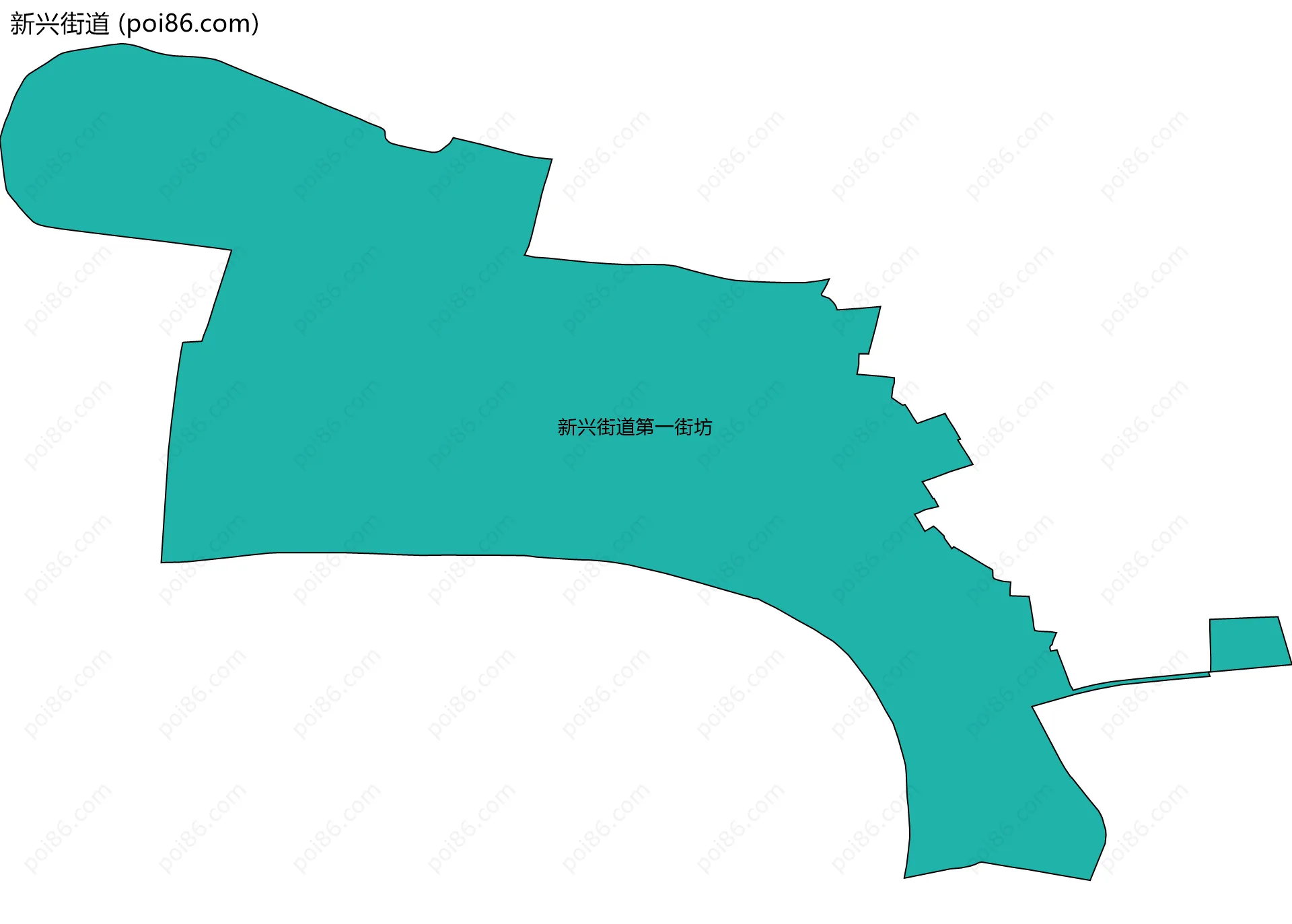 新兴街道边界地图(五级行政区划)
