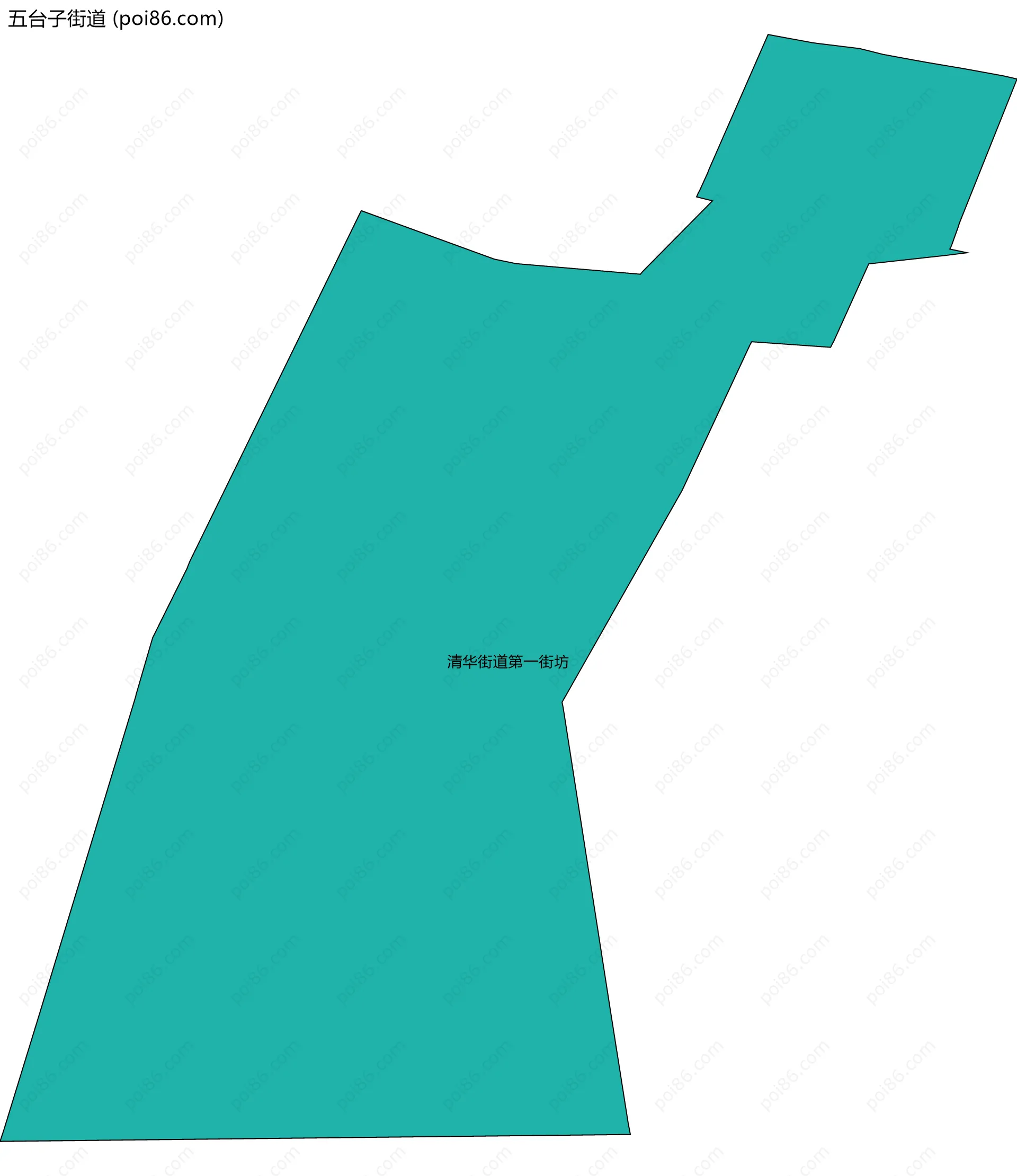 五台子街道边界地图(五级行政区划)