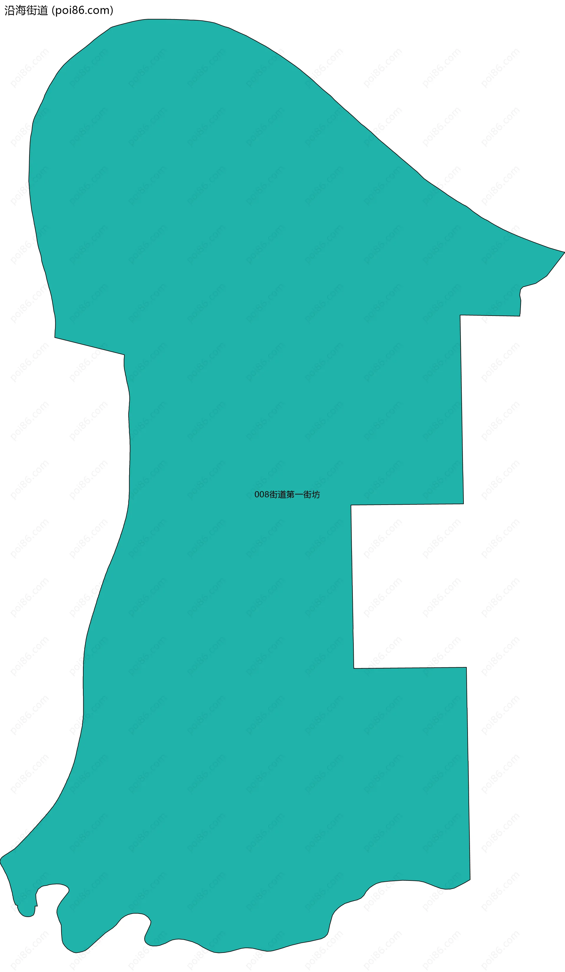 沿海街道边界地图(五级行政区划)