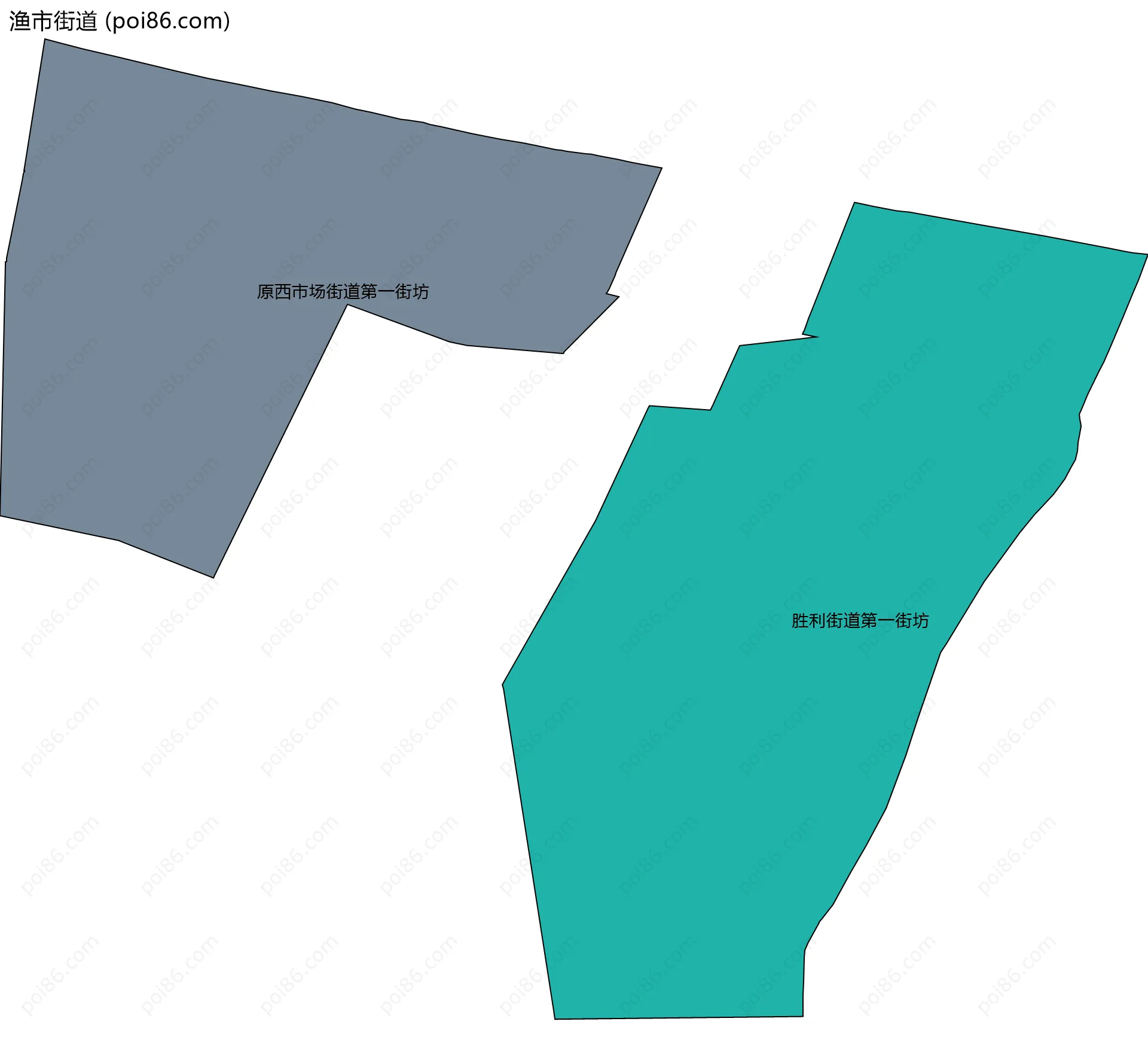 渔市街道边界地图(五级行政区划)