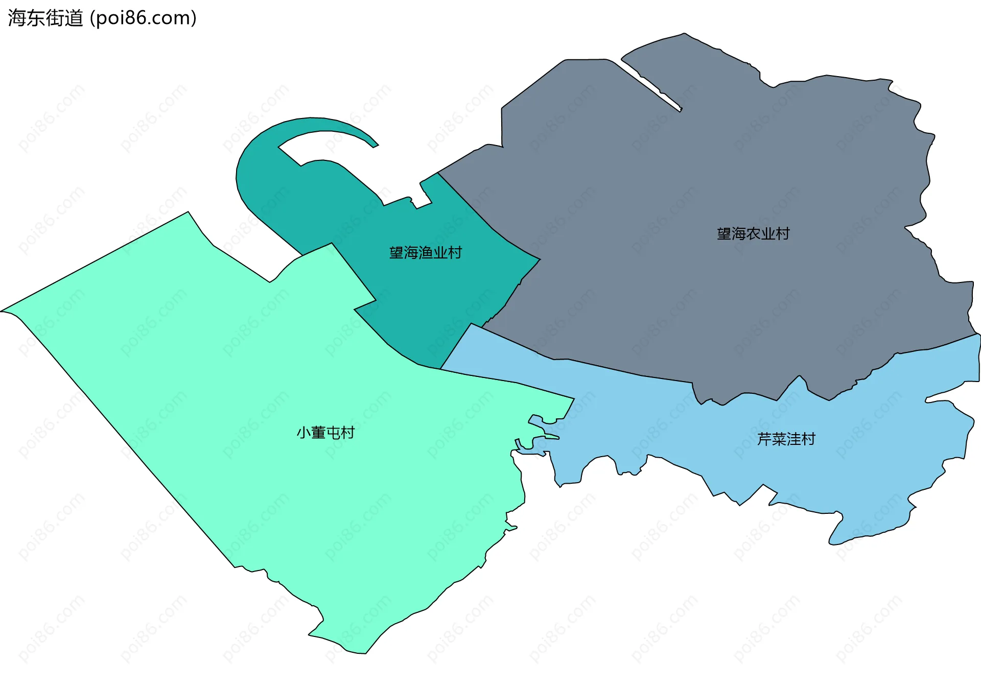 海东街道边界地图(五级行政区划)