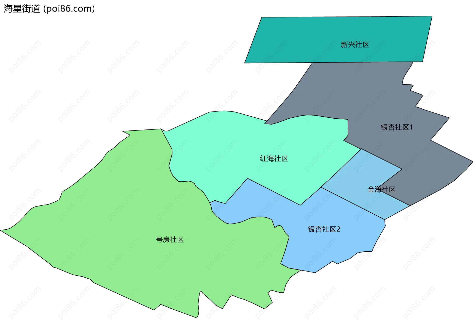 海星街道边界地图(五级行政区划)
