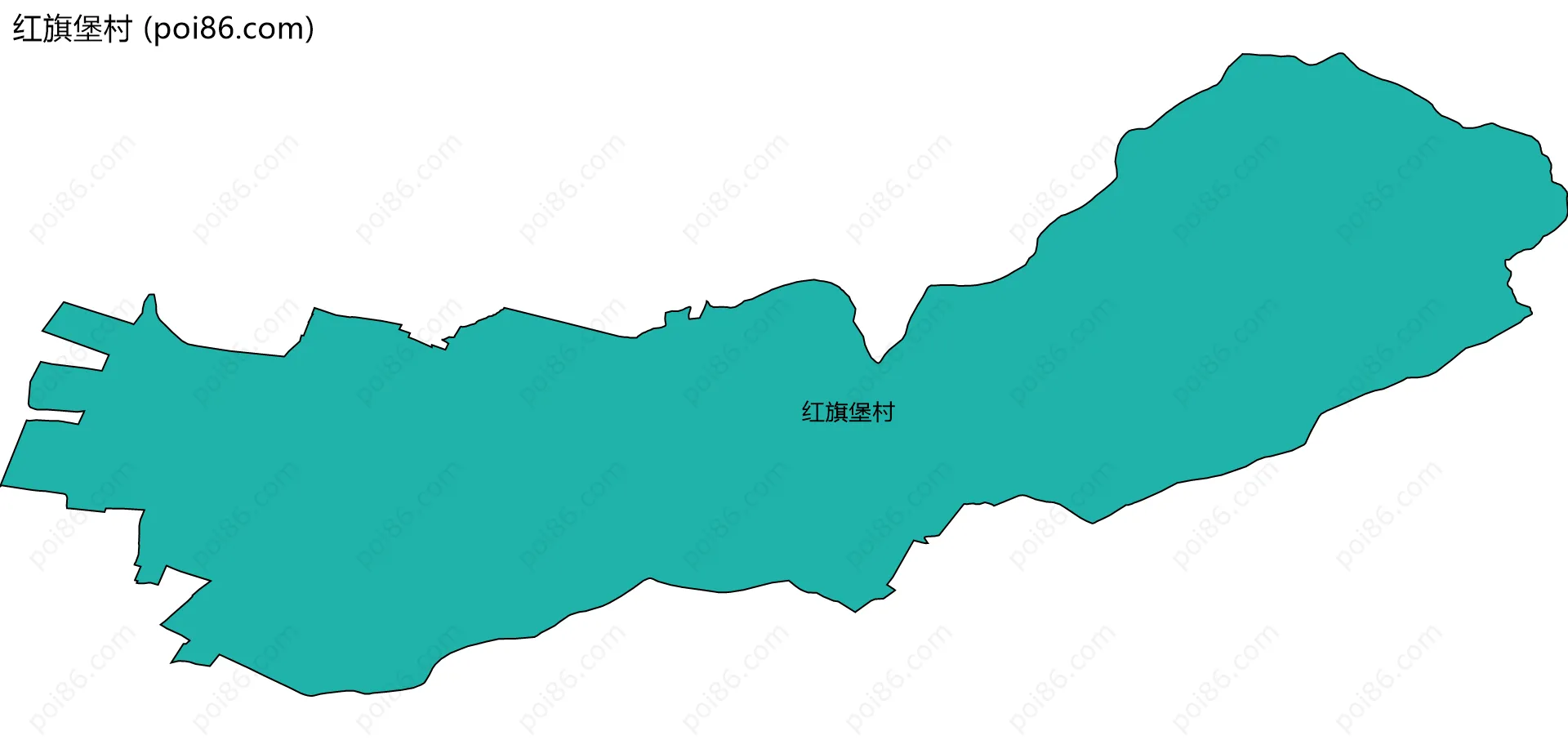 红旗堡村边界地图