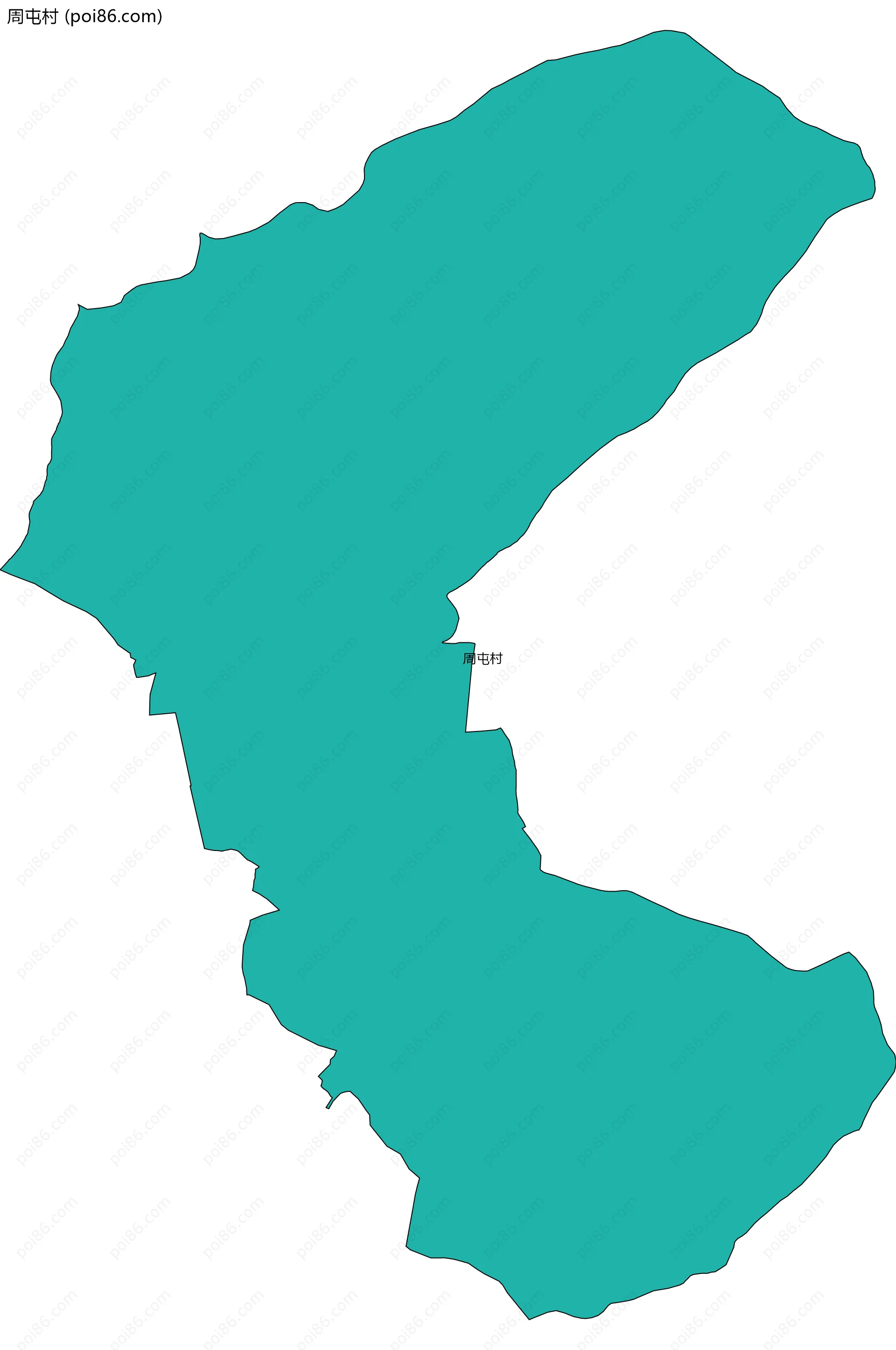 周屯村边界地图