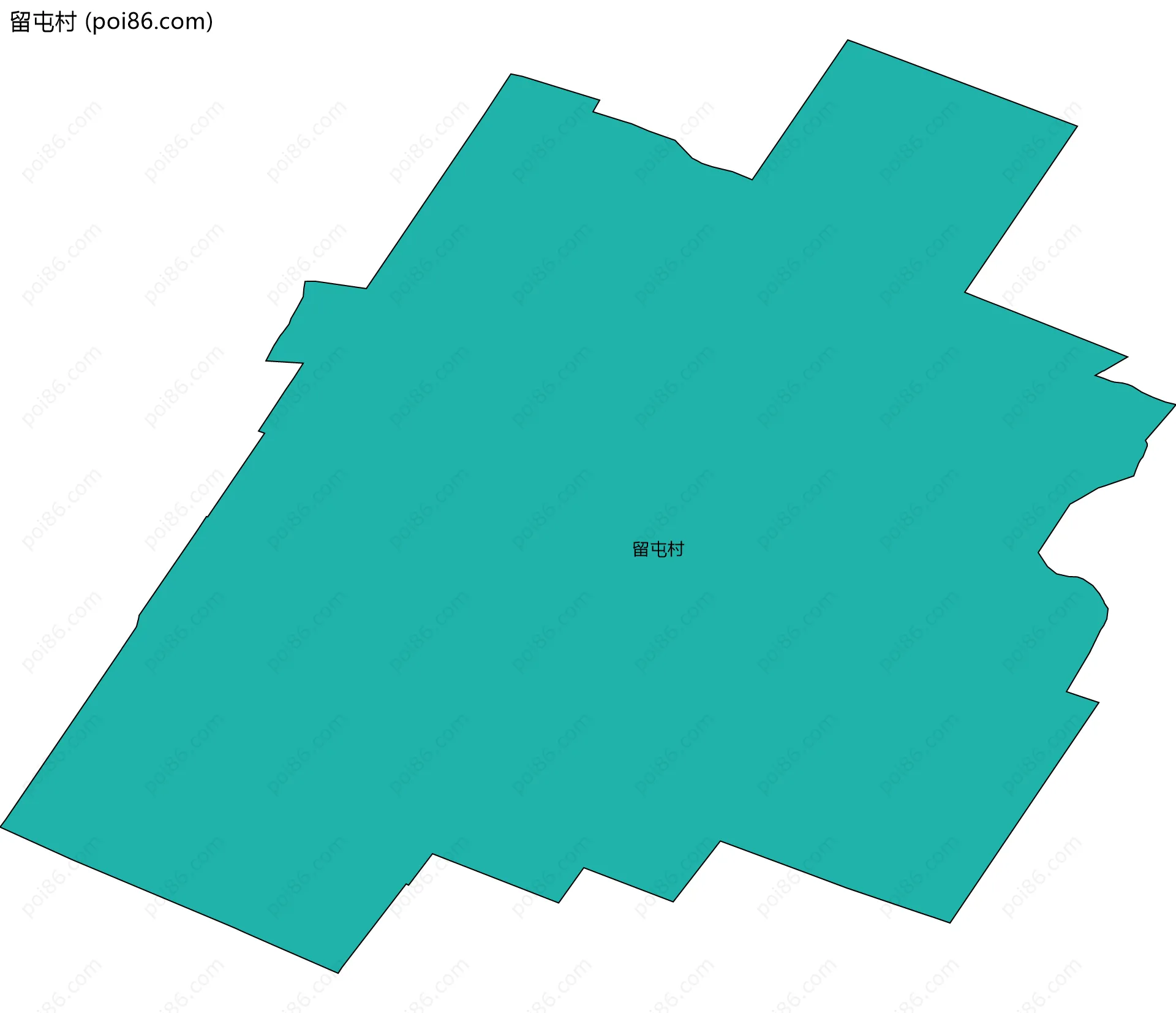 留屯村边界地图
