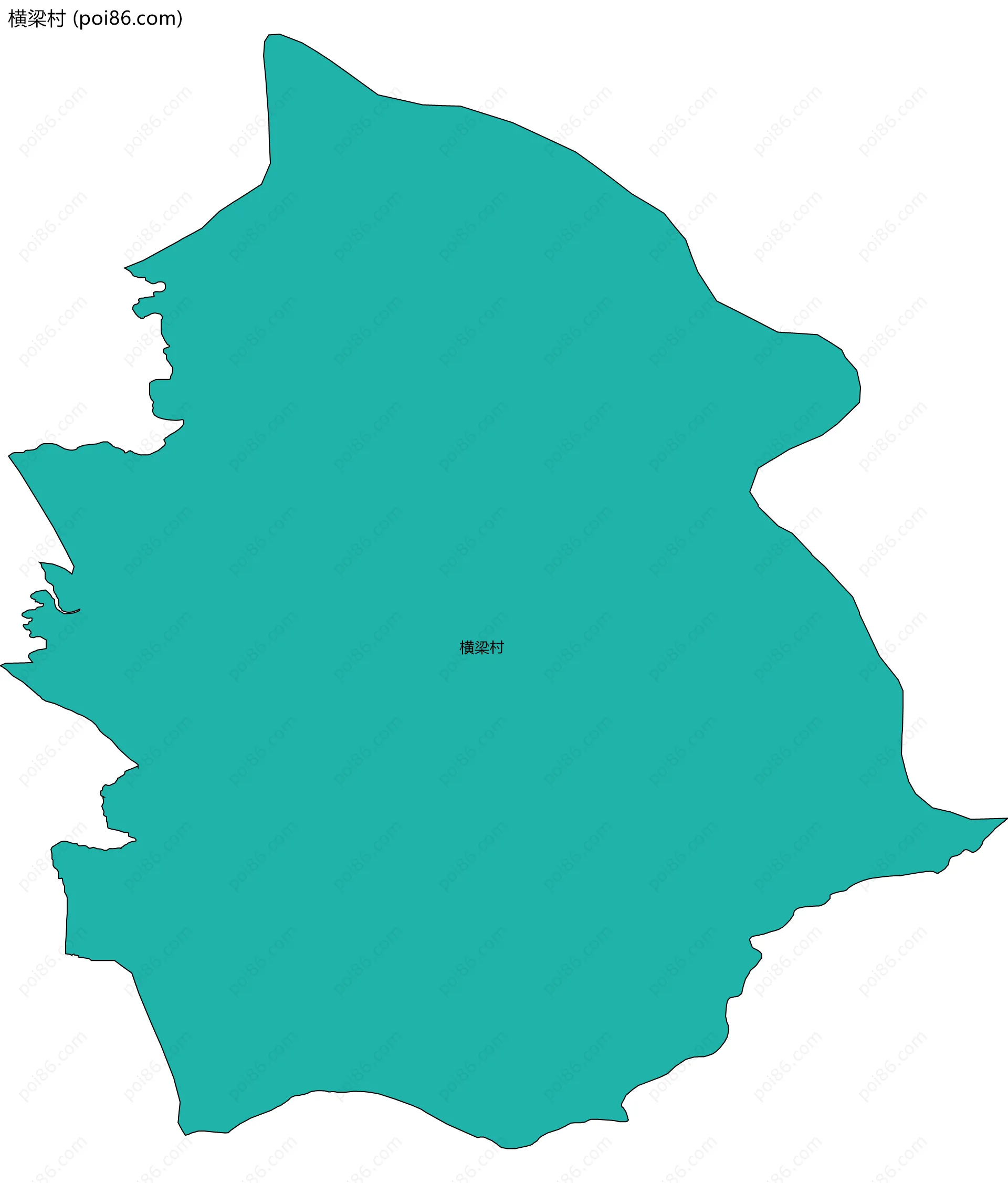 横梁村边界地图