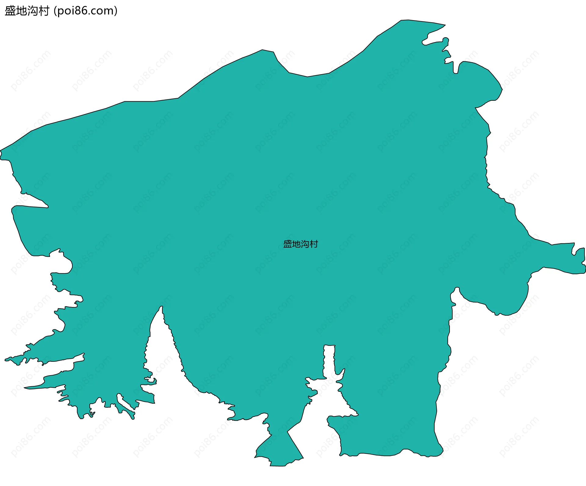 盛地沟村边界地图