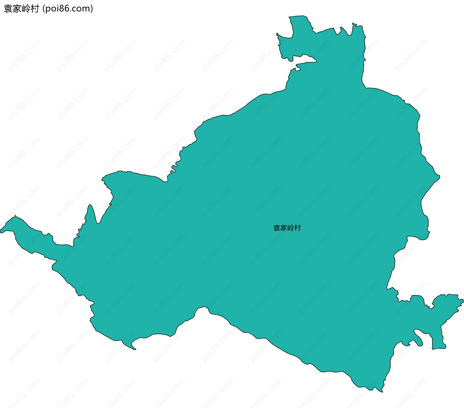 袁家岭村边界地图