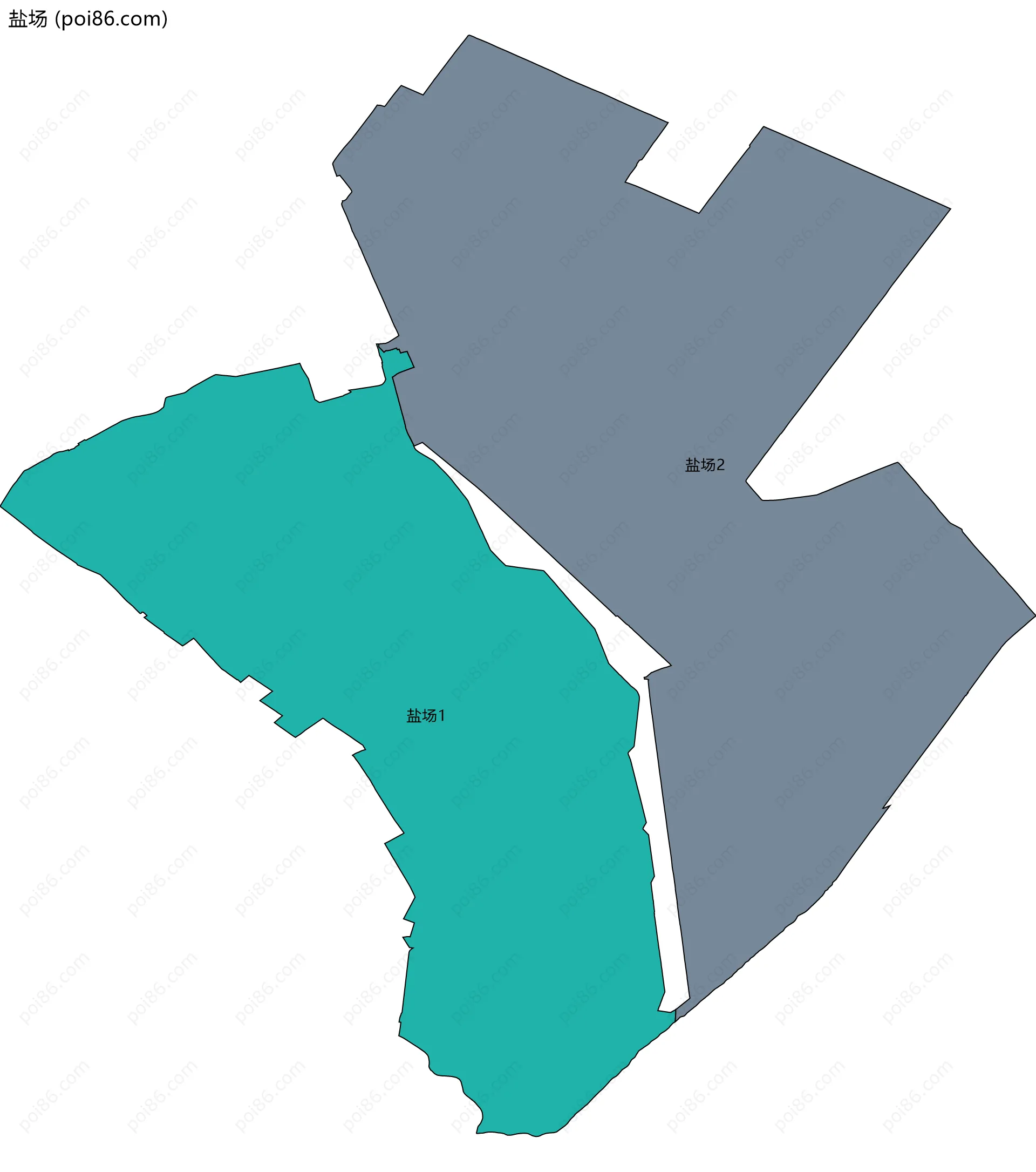 盐场边界地图(五级行政区划)
