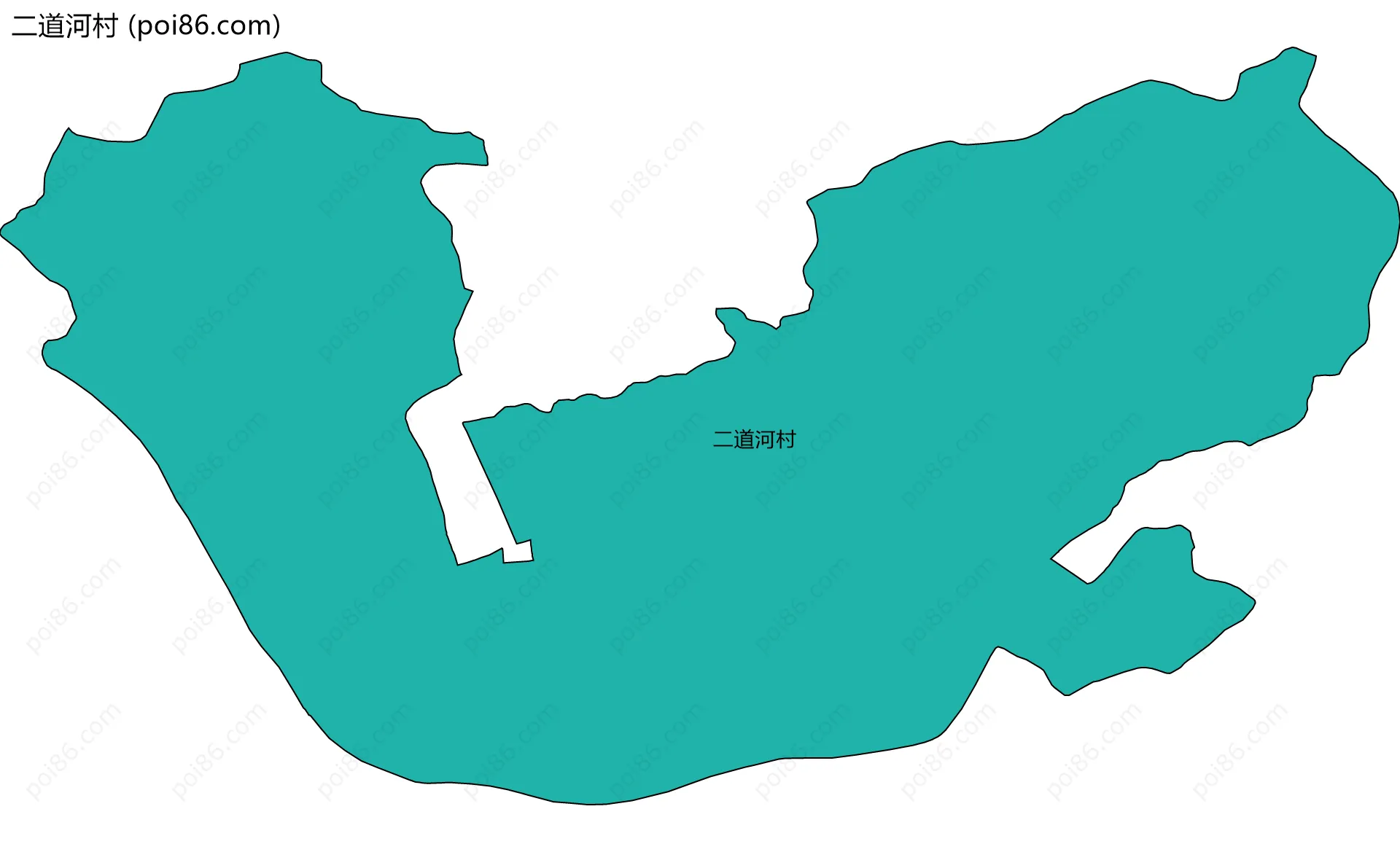 二道河村边界地图