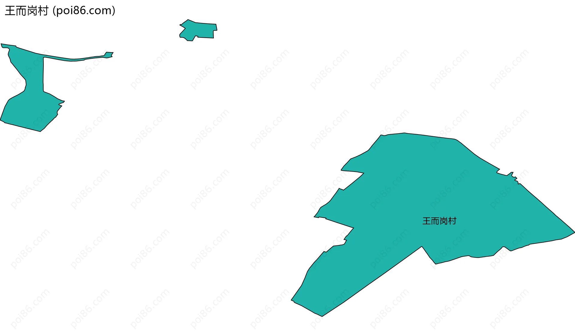 王而岗村边界地图