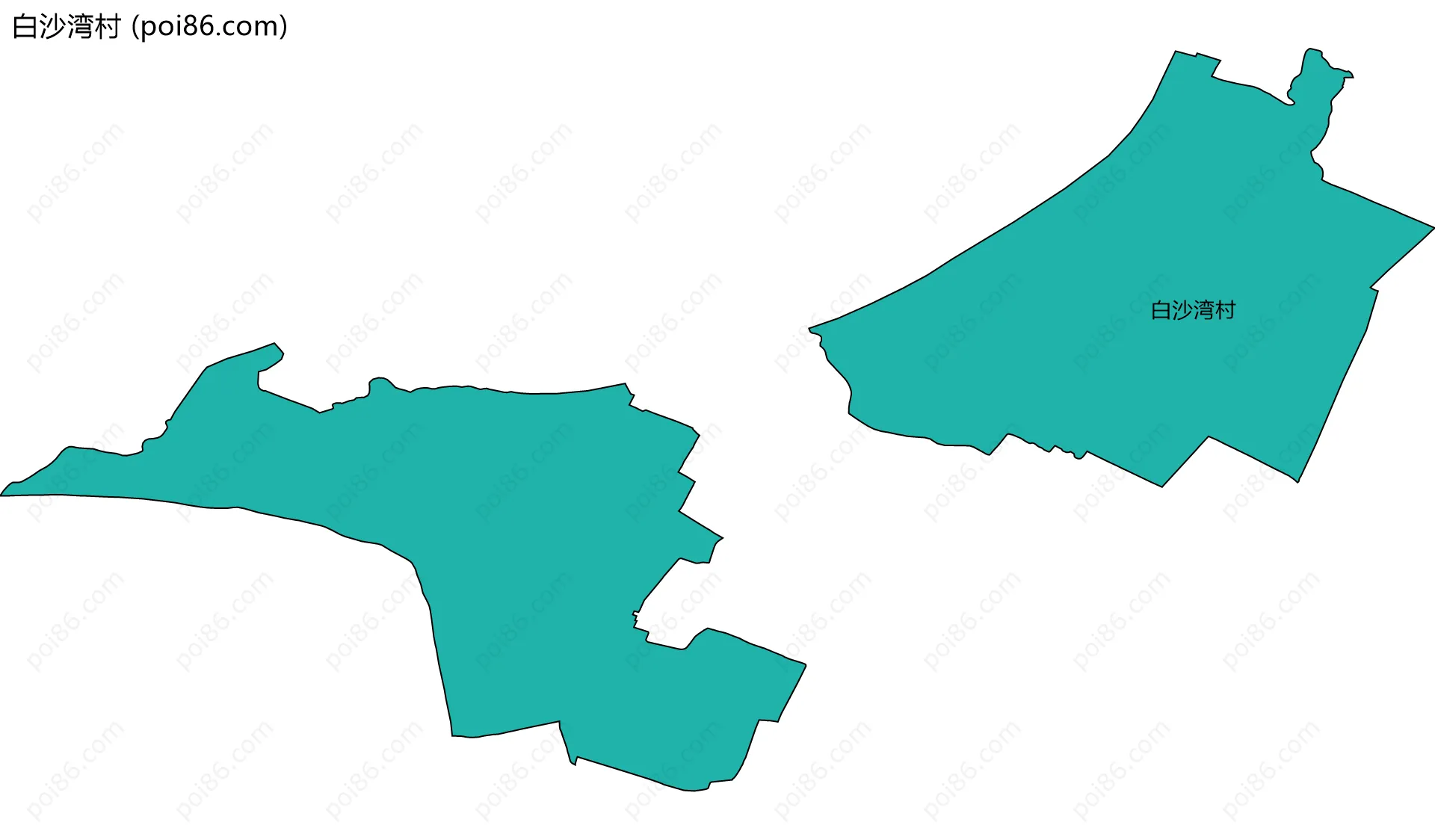 白沙湾村边界地图