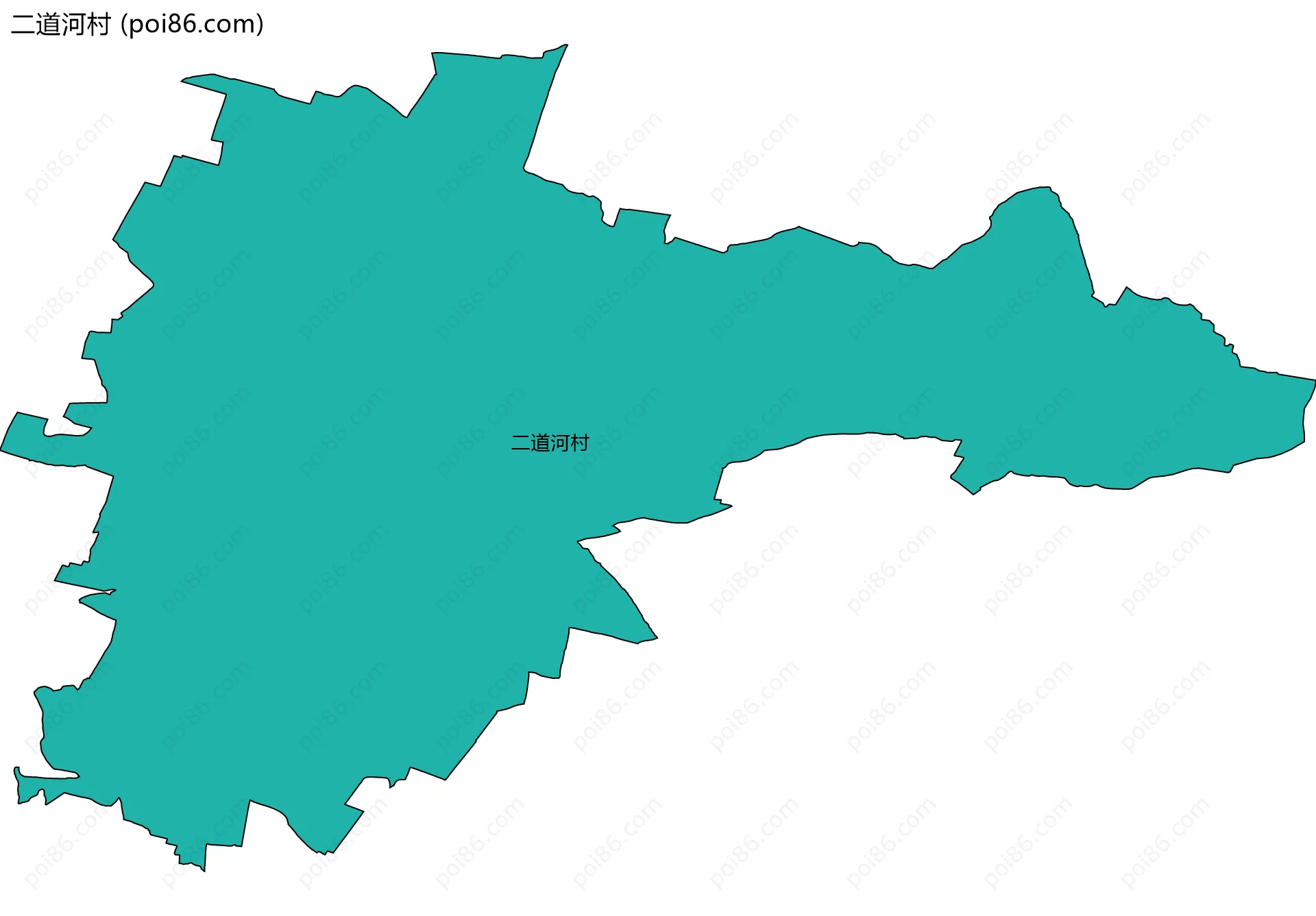 二道河村边界地图