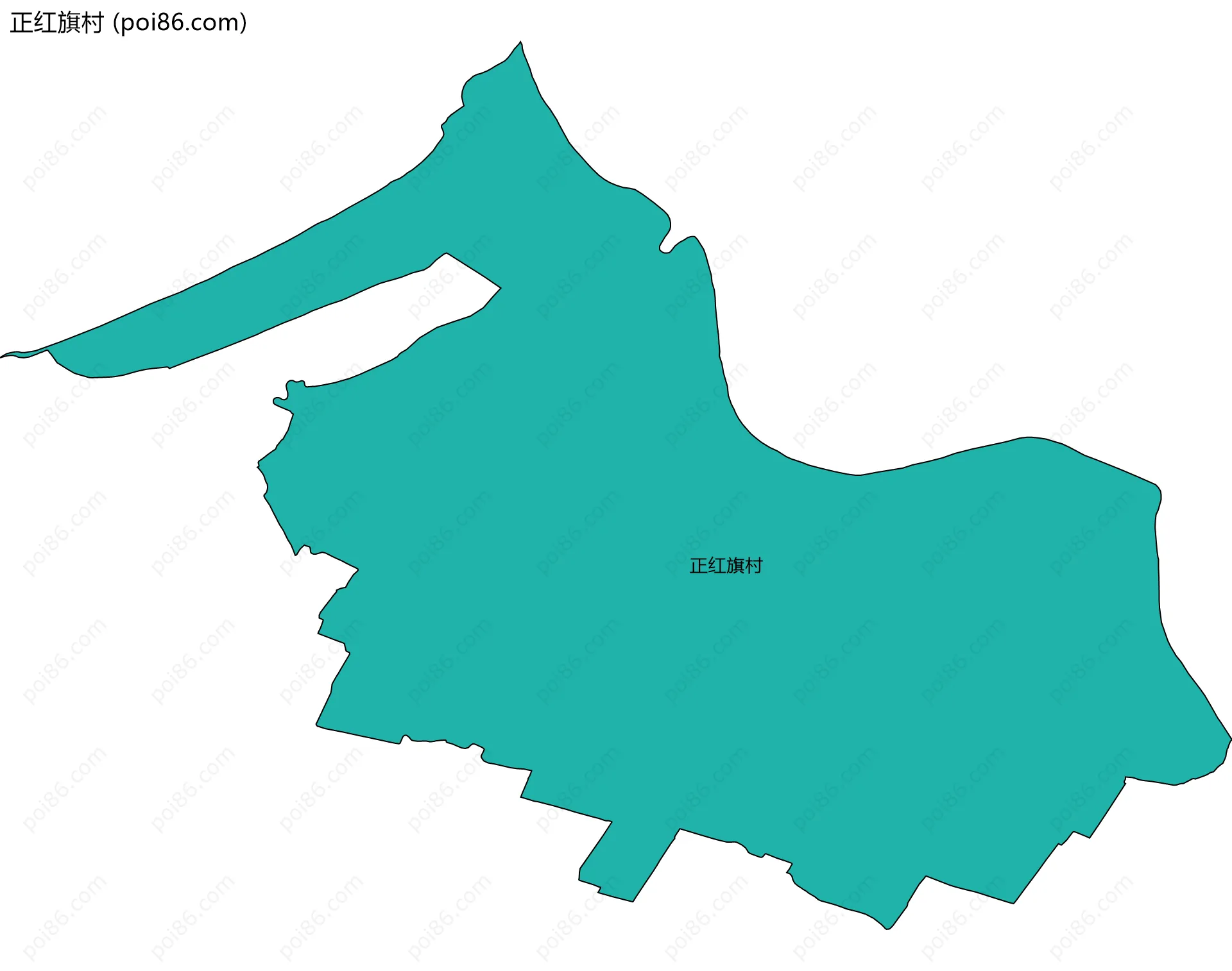 正红旗村边界地图