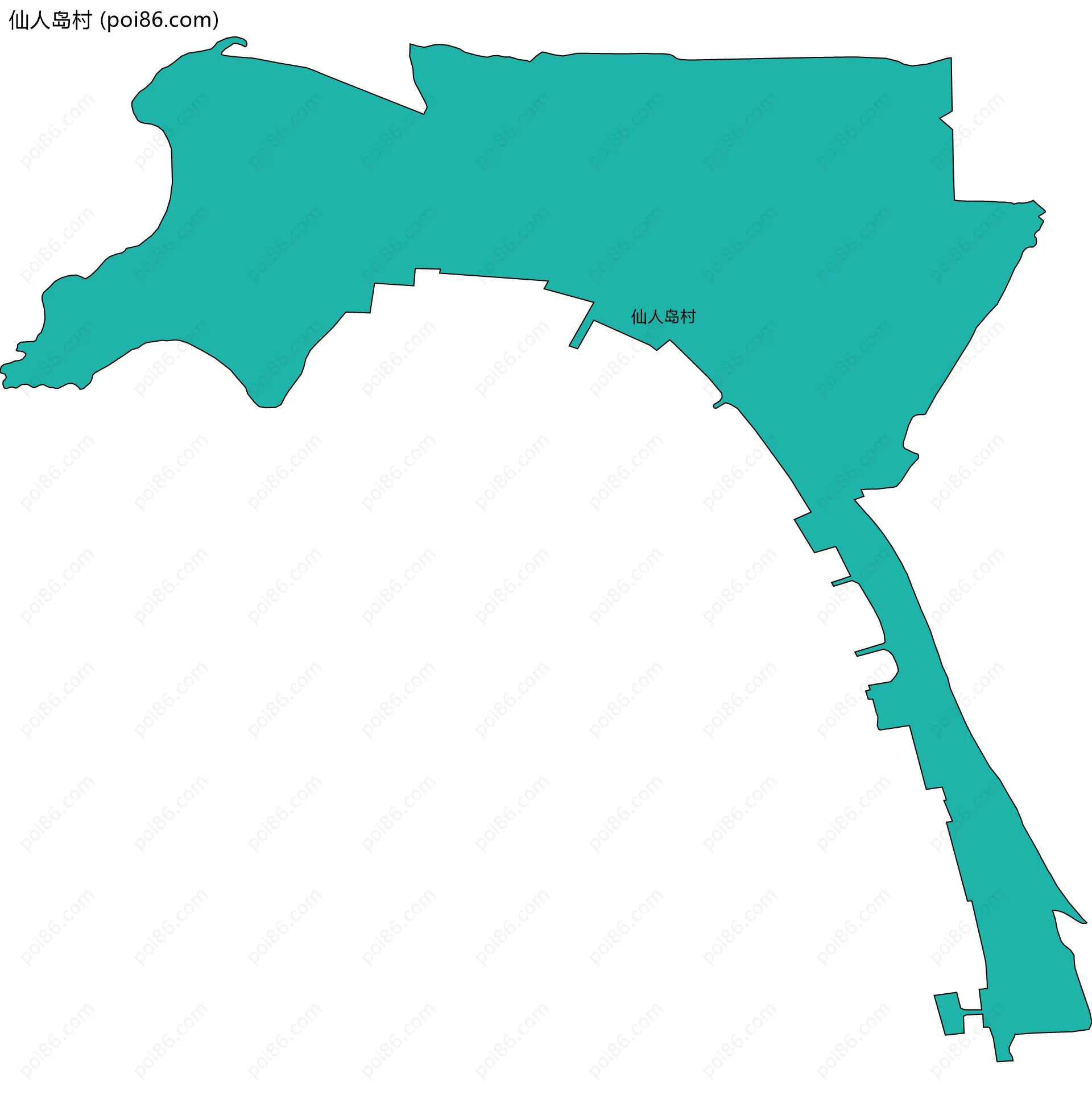 仙人岛村边界地图