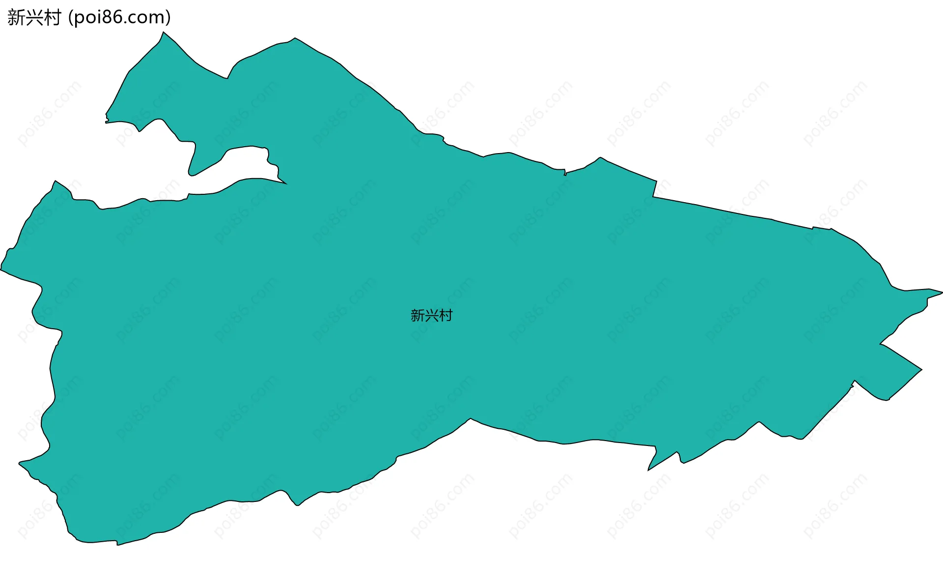 新兴村边界地图
