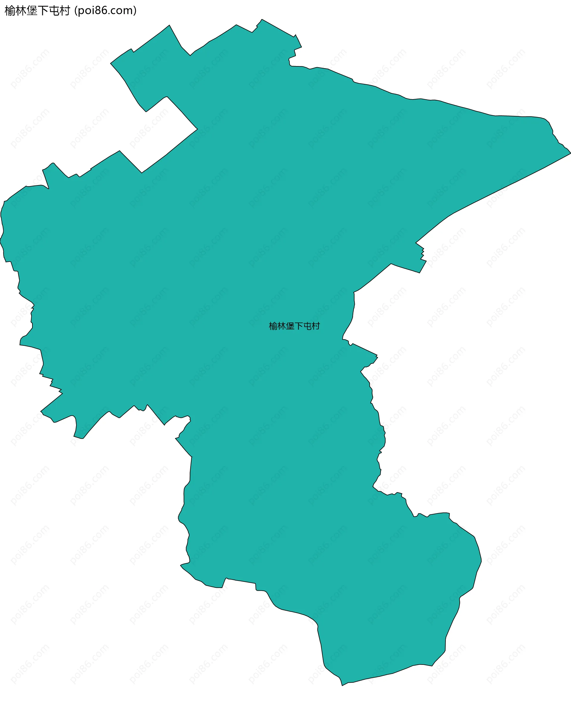 榆林堡下屯村边界地图