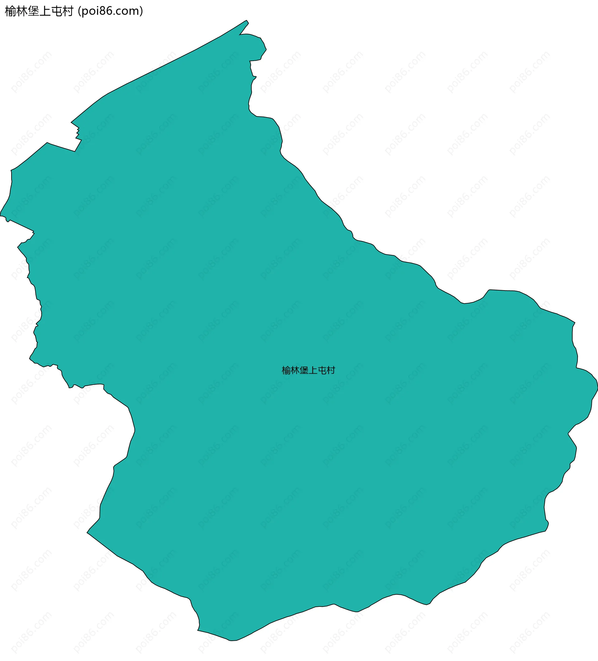 榆林堡上屯村边界地图