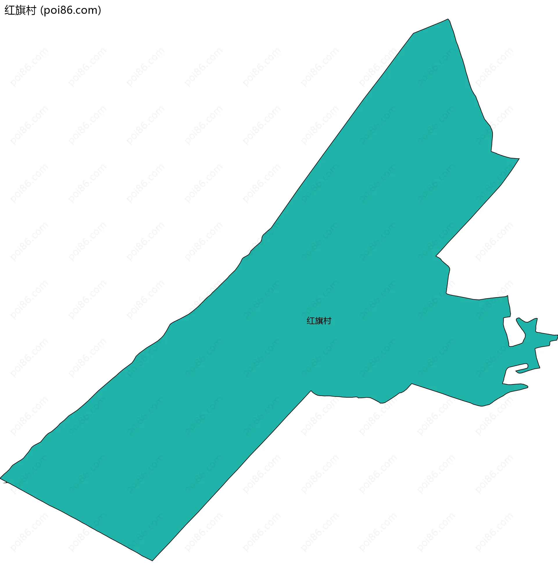 红旗村边界地图