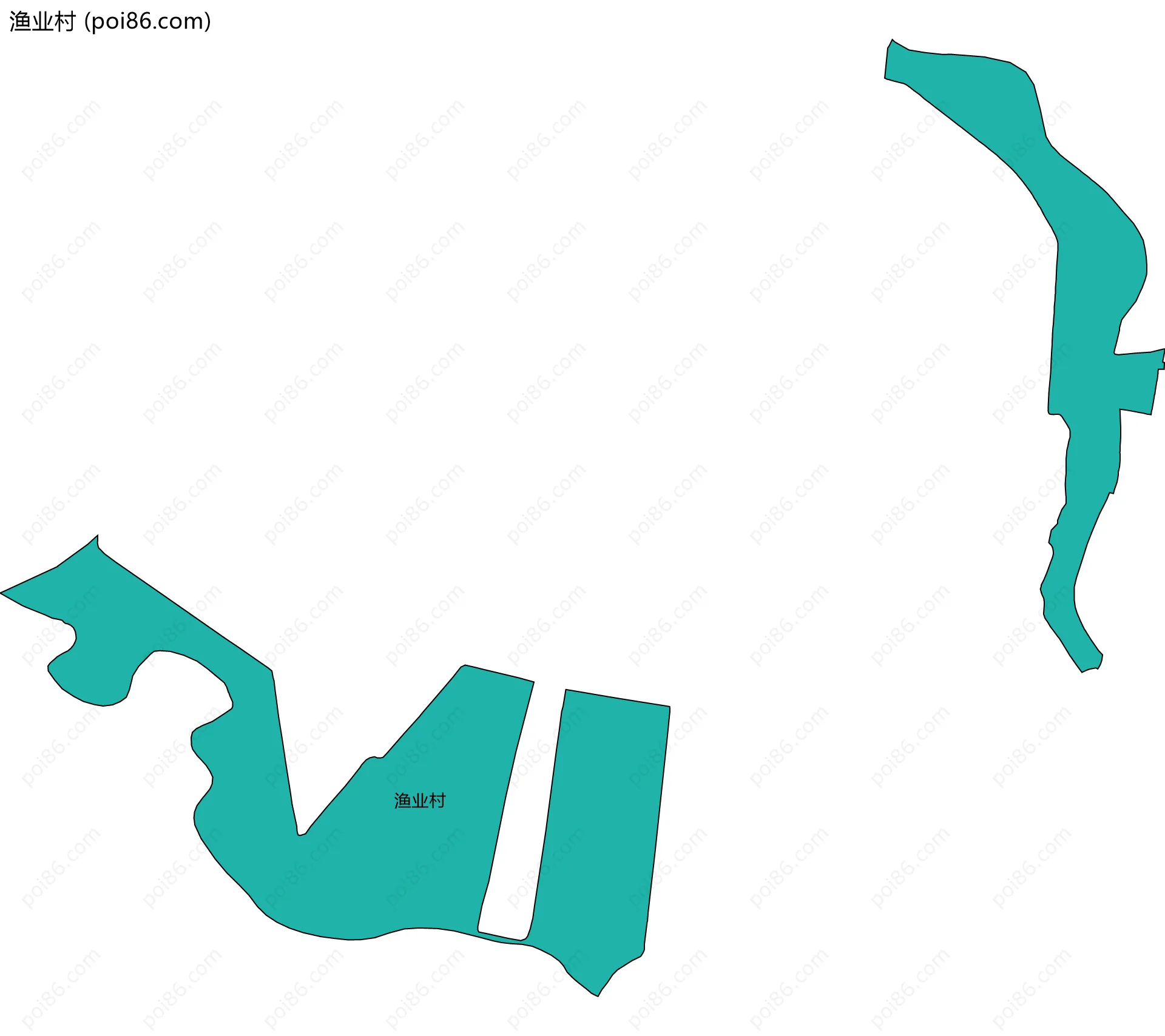 渔业村边界地图