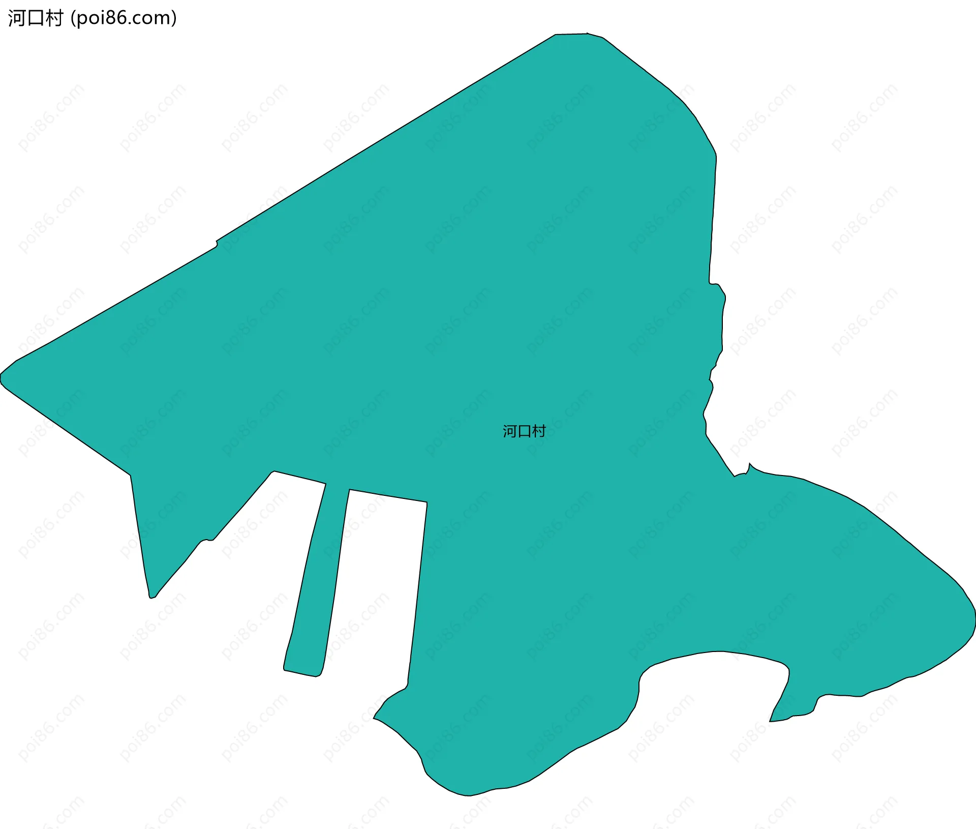 河口村边界地图