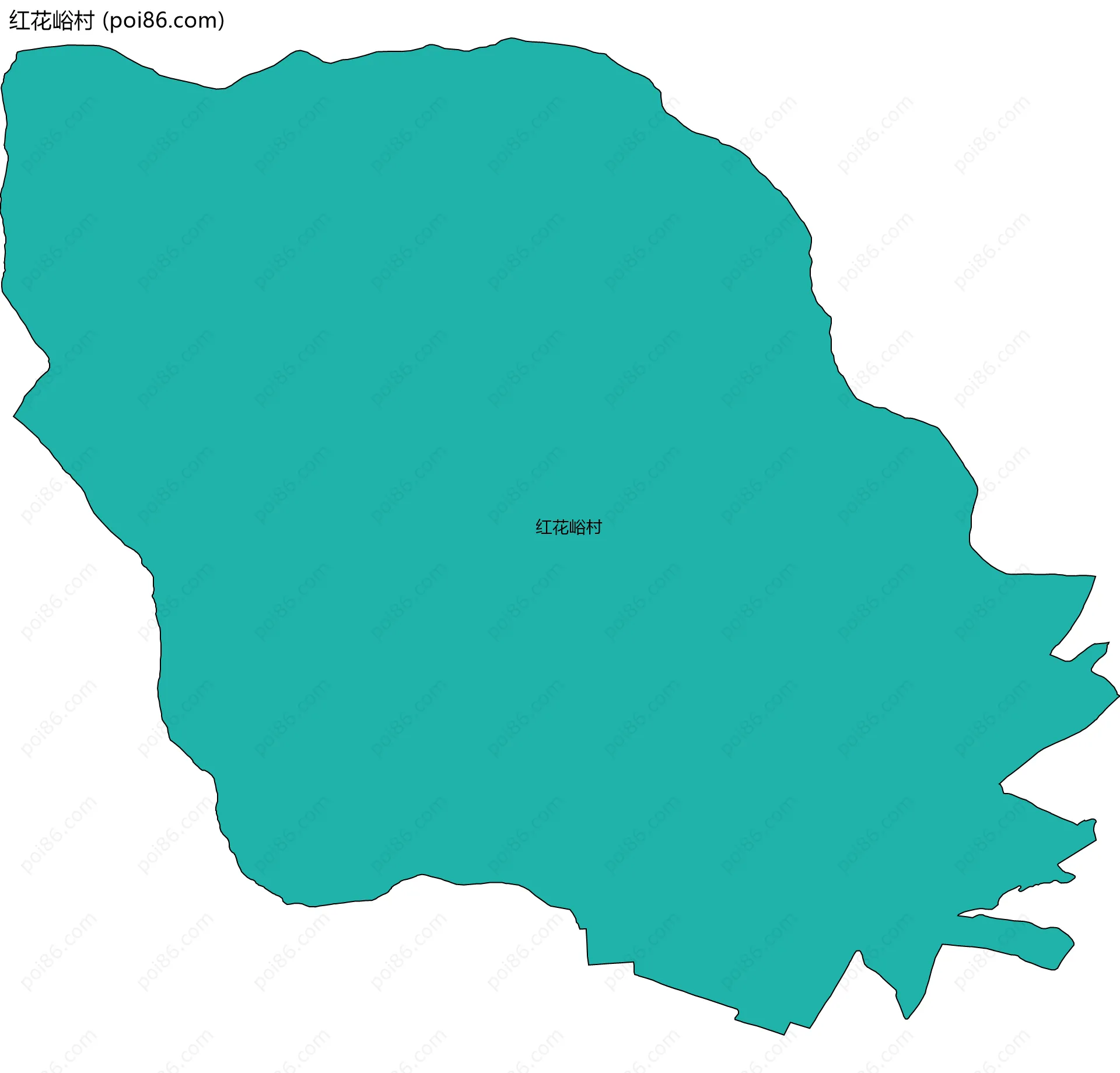 红花峪村边界地图