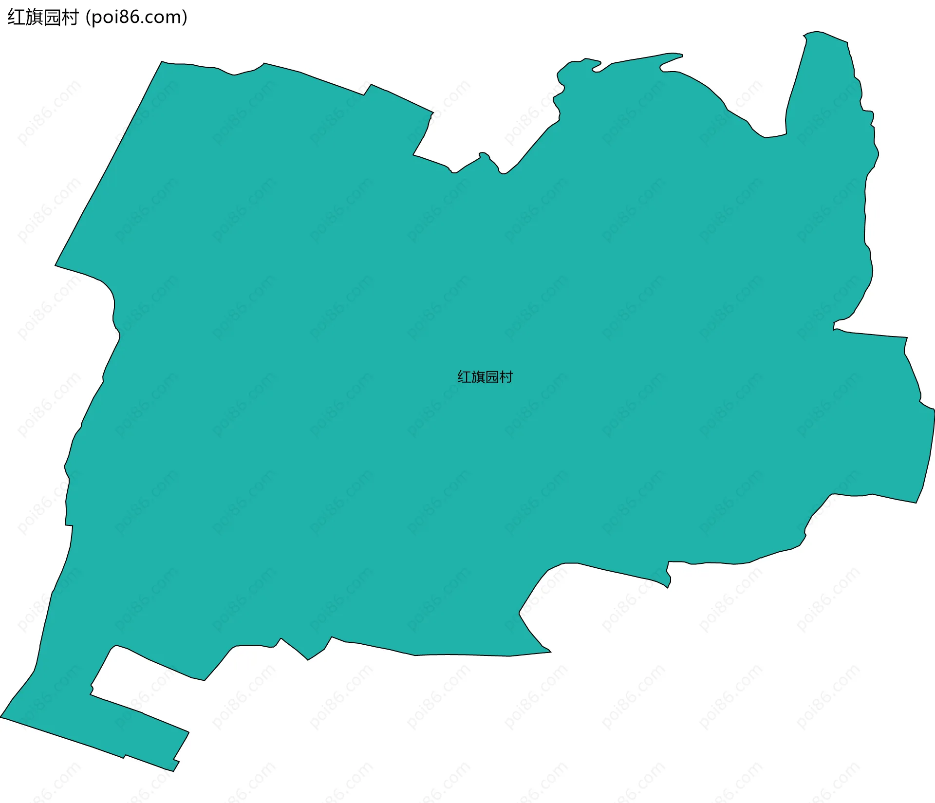红旗园村边界地图