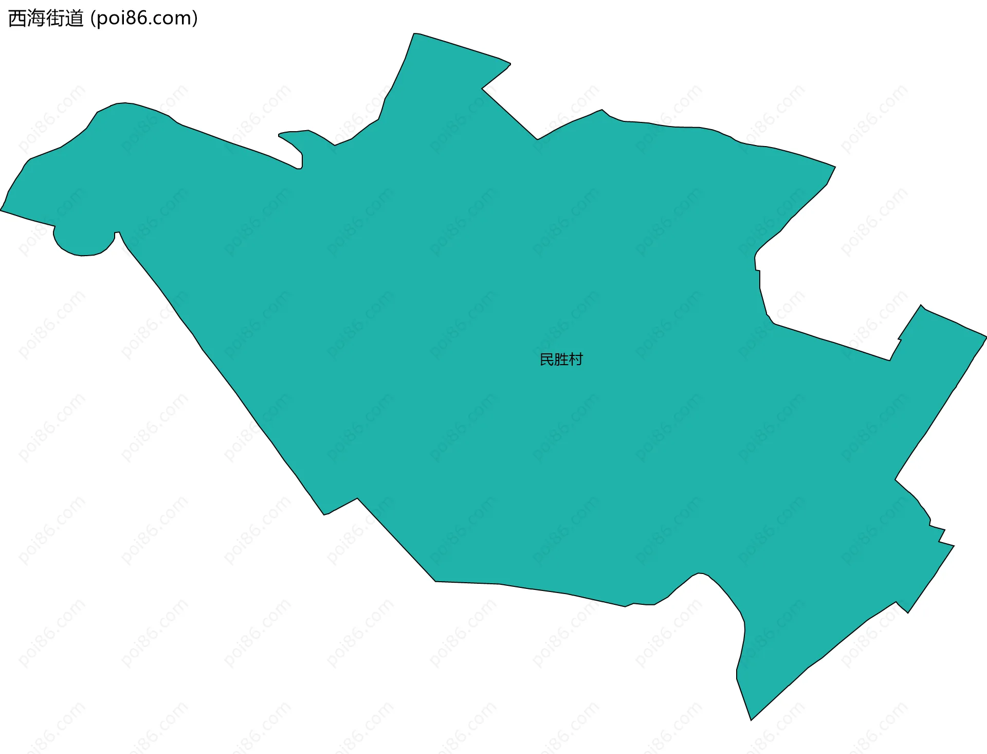 西海街道边界地图(五级行政区划)