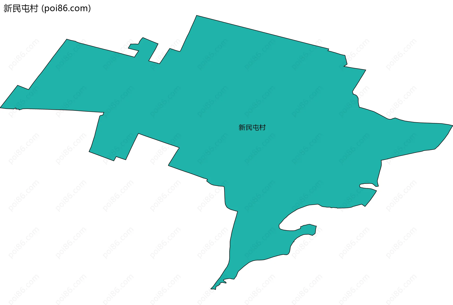 新民屯村边界地图