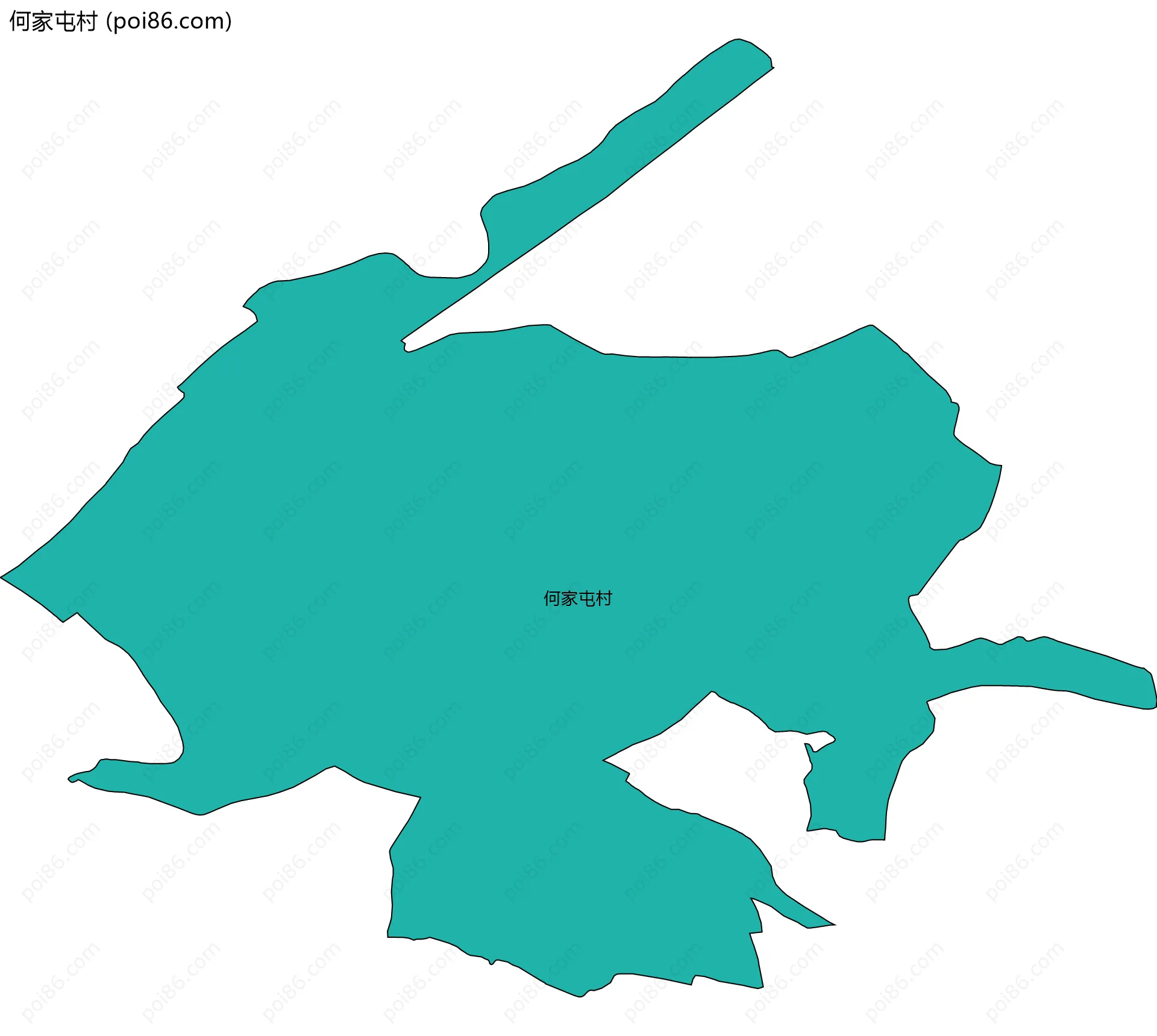 何家屯村边界地图