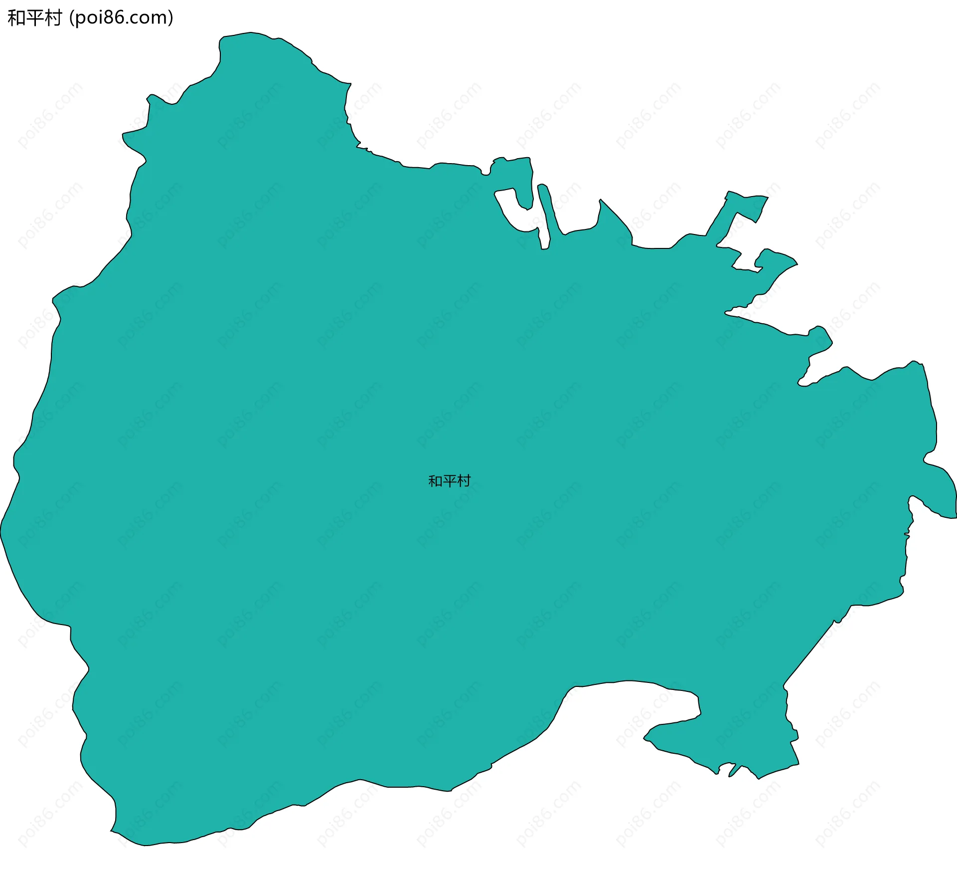 和平村边界地图