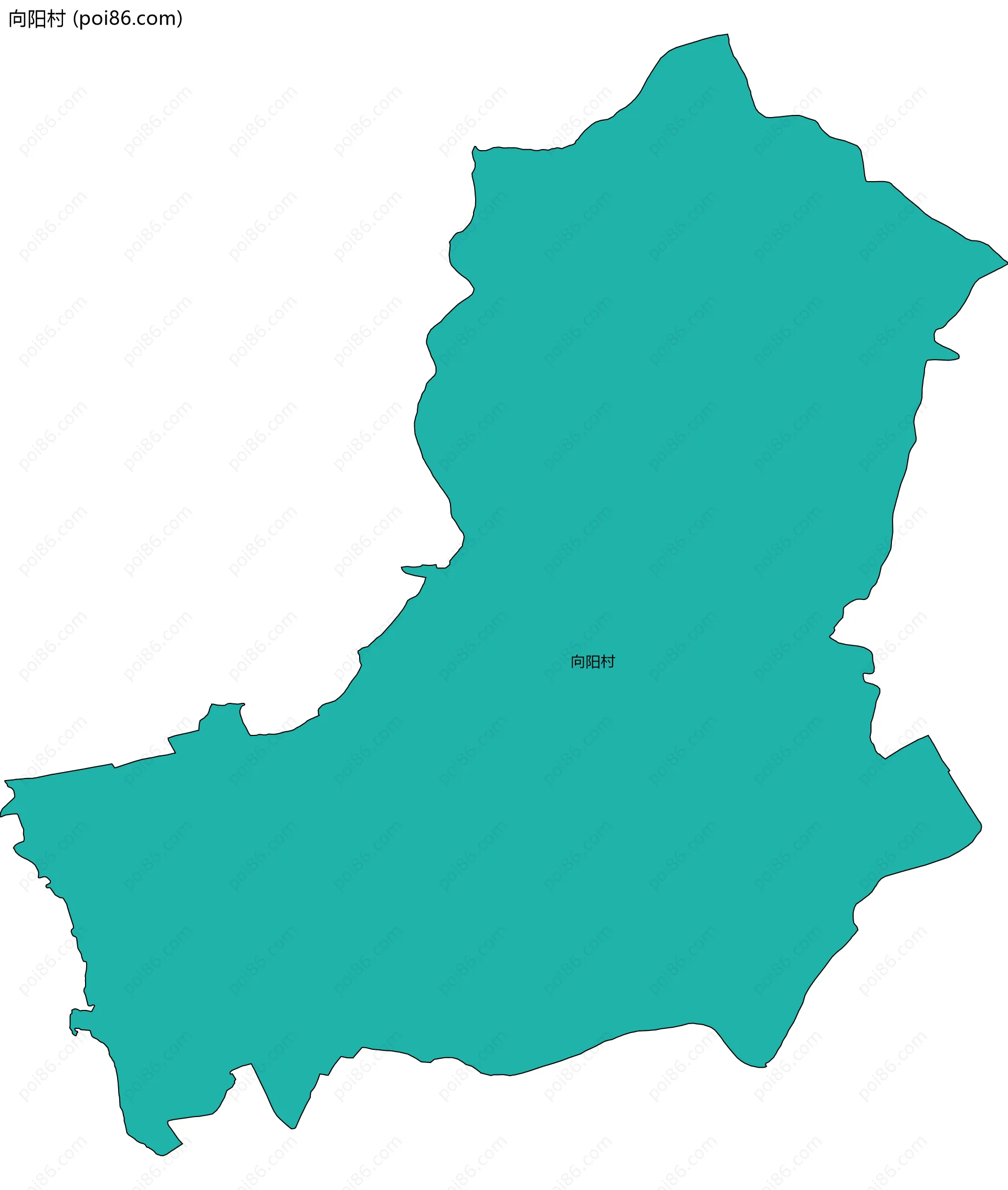 向阳村边界地图