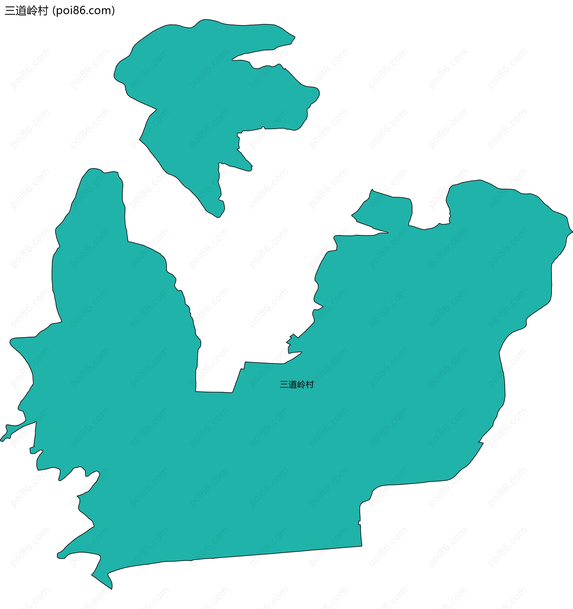 三道岭村边界地图