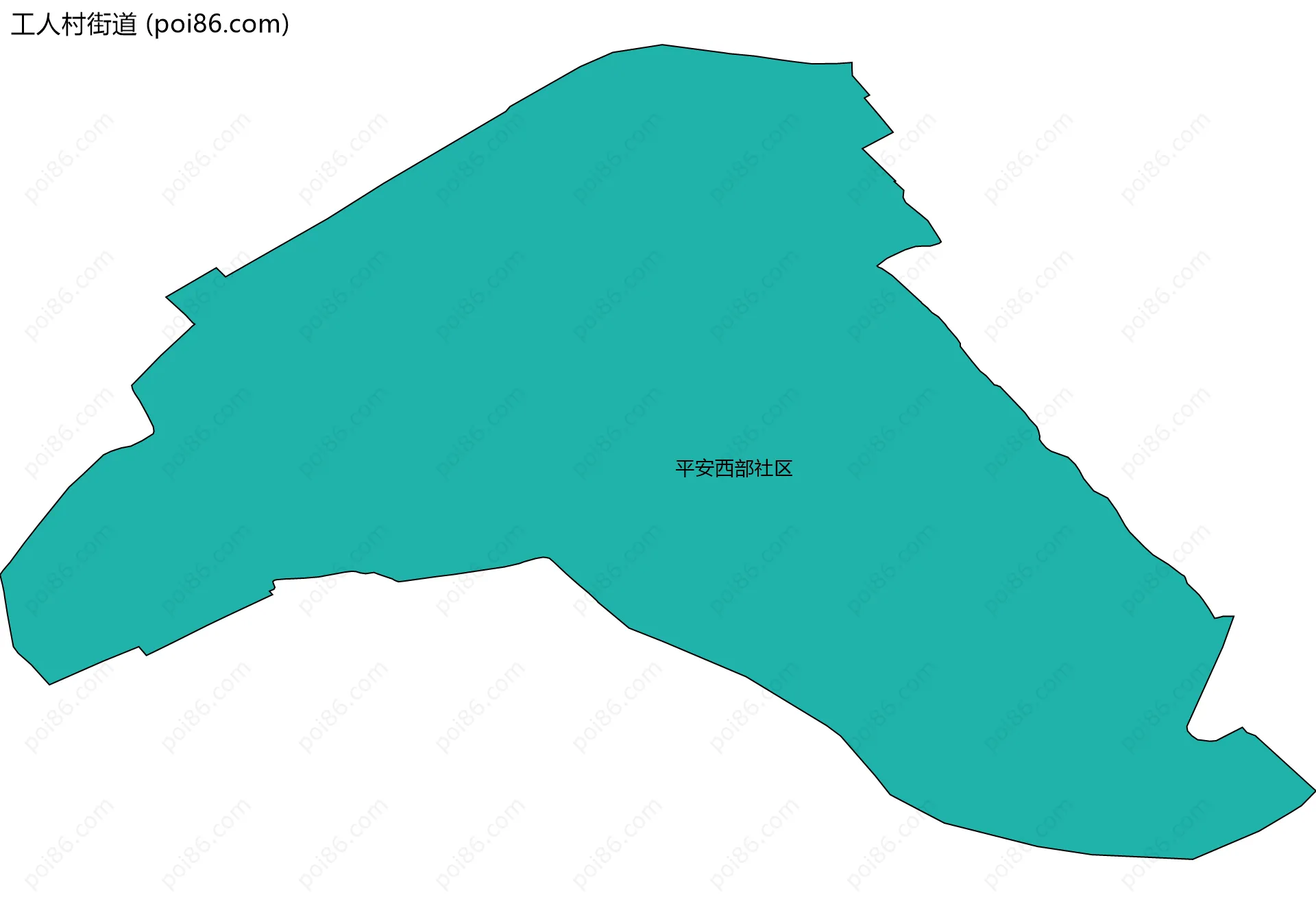 工人村街道边界地图(五级行政区划)
