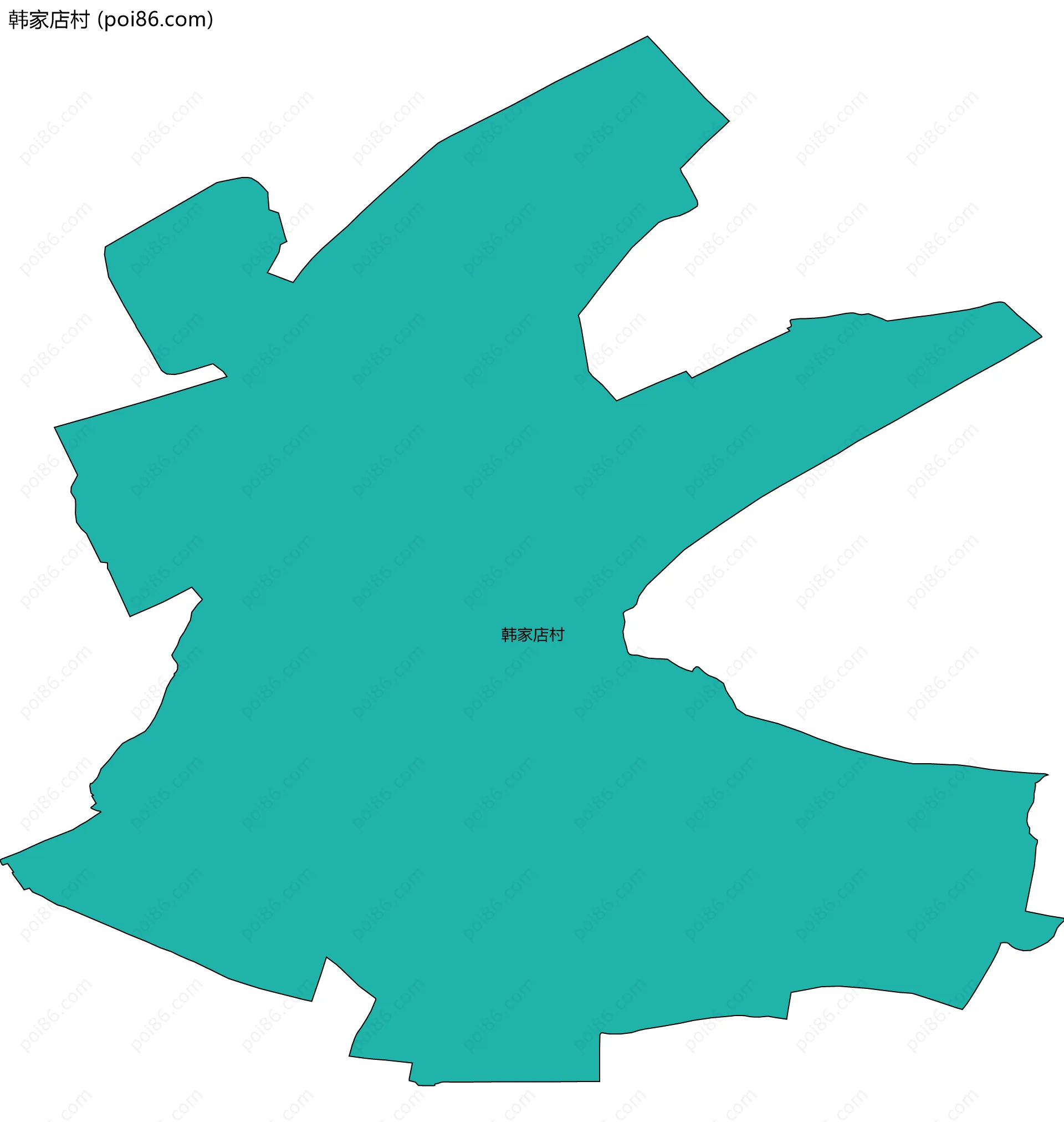 韩家店村边界地图
