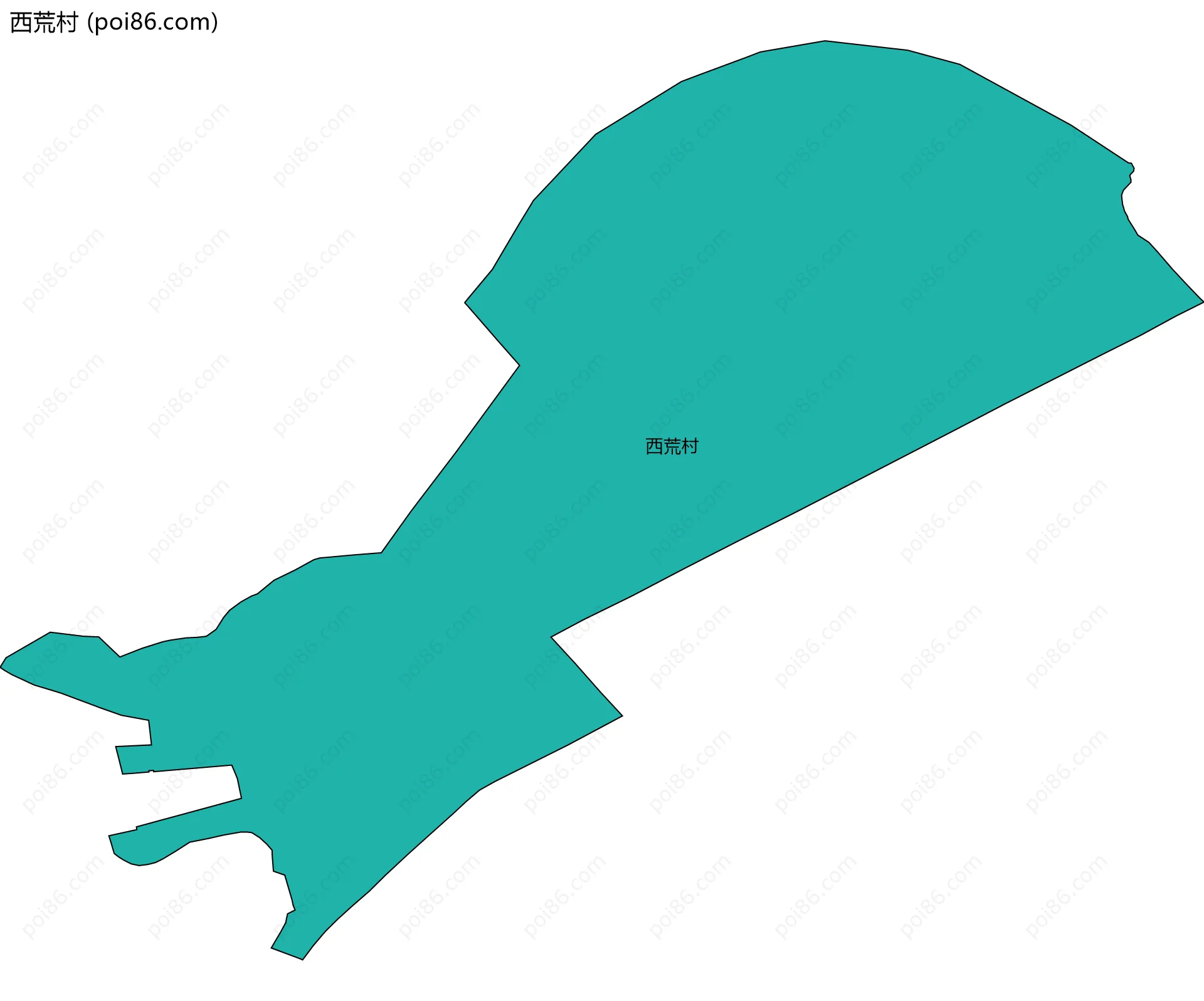 西荒村边界地图