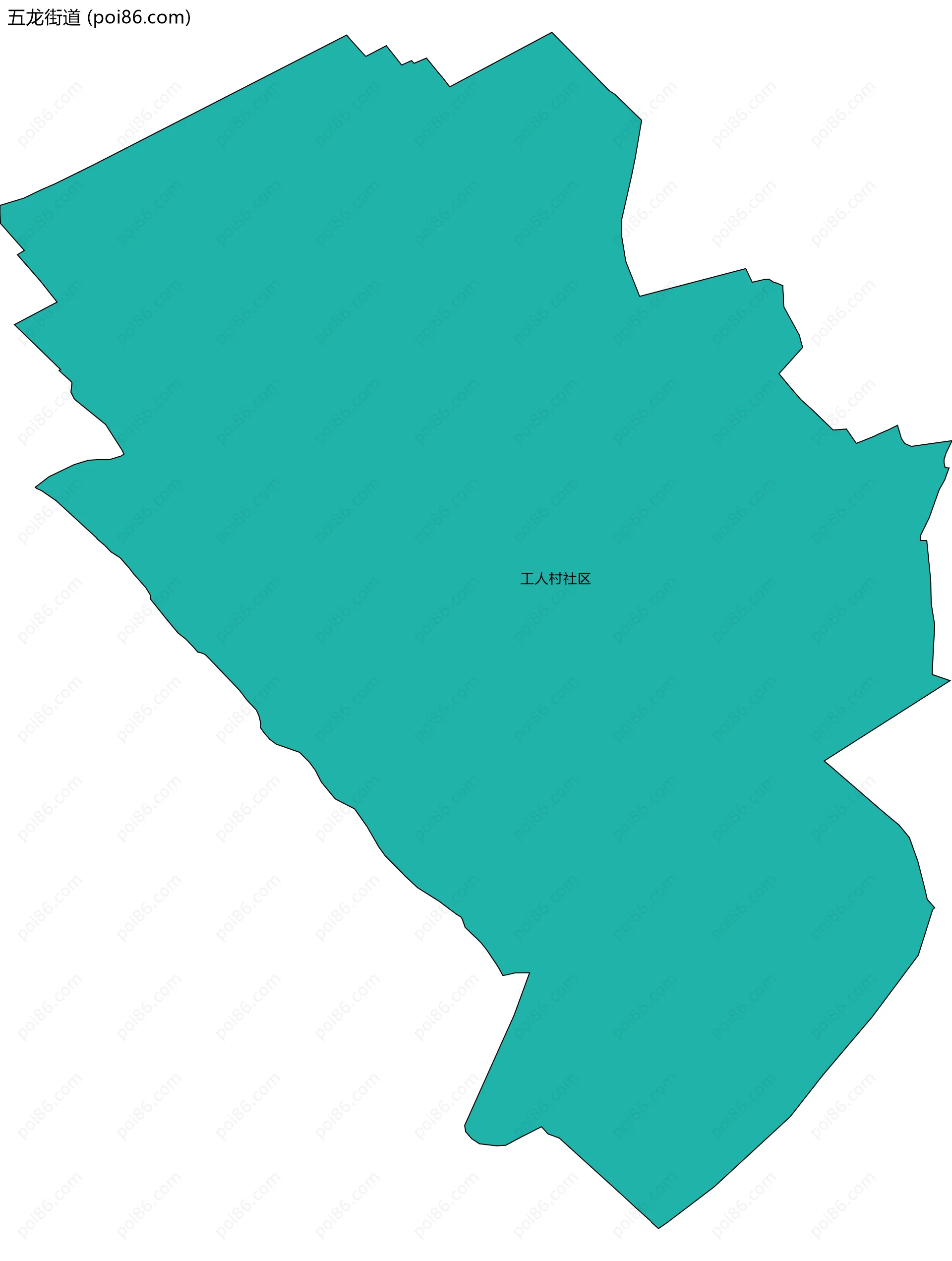 五龙街道边界地图(五级行政区划)