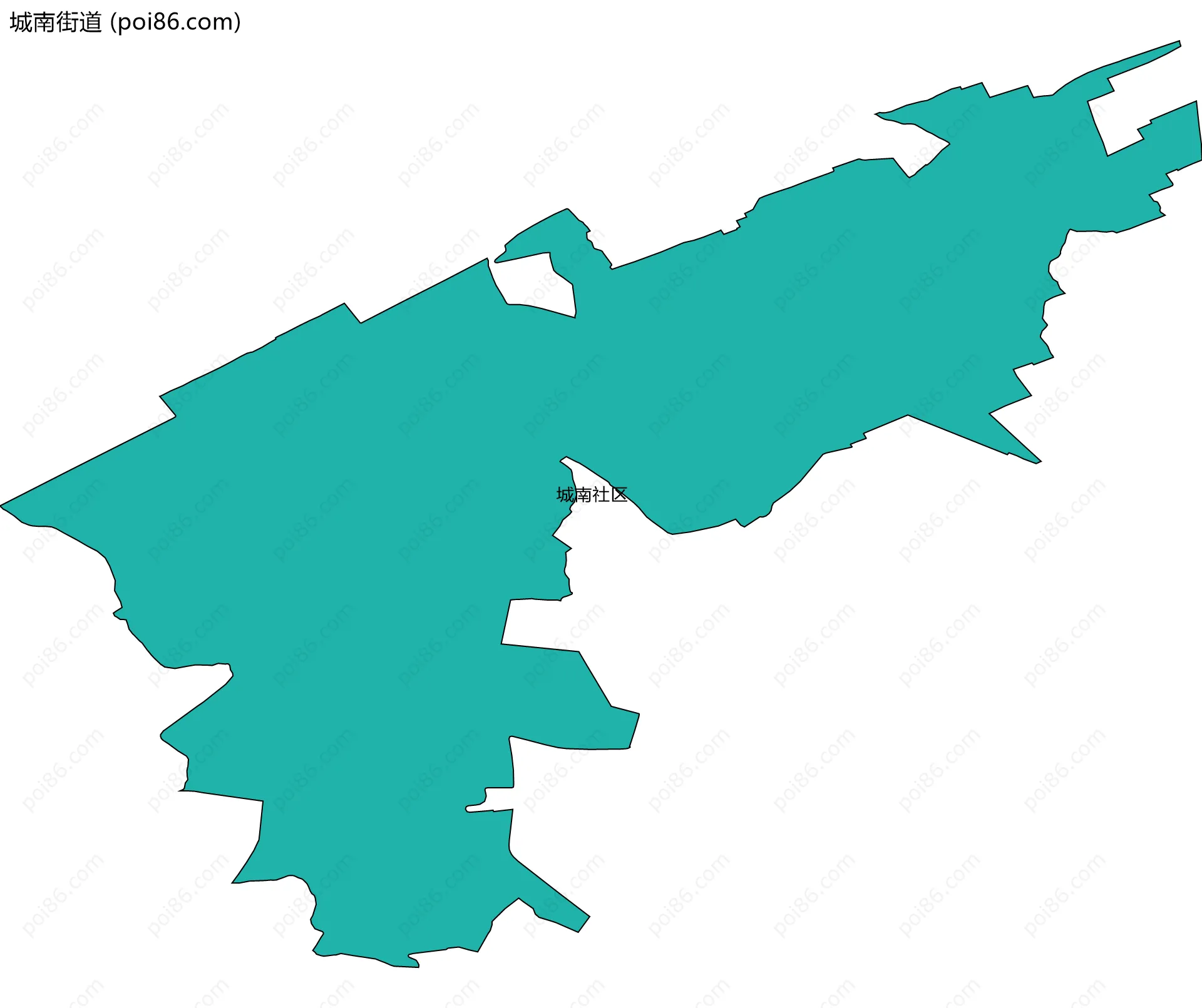 城南街道边界地图(五级行政区划)