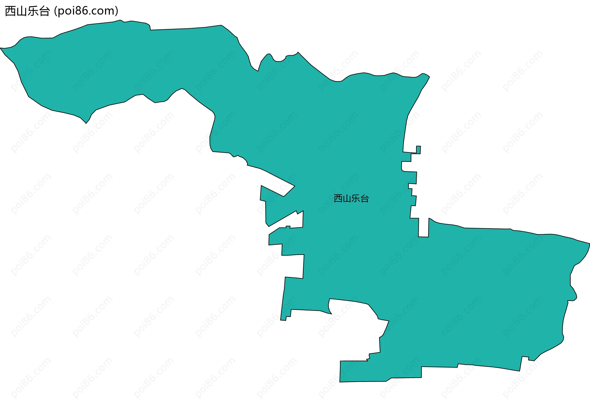 西山乐台边界地图