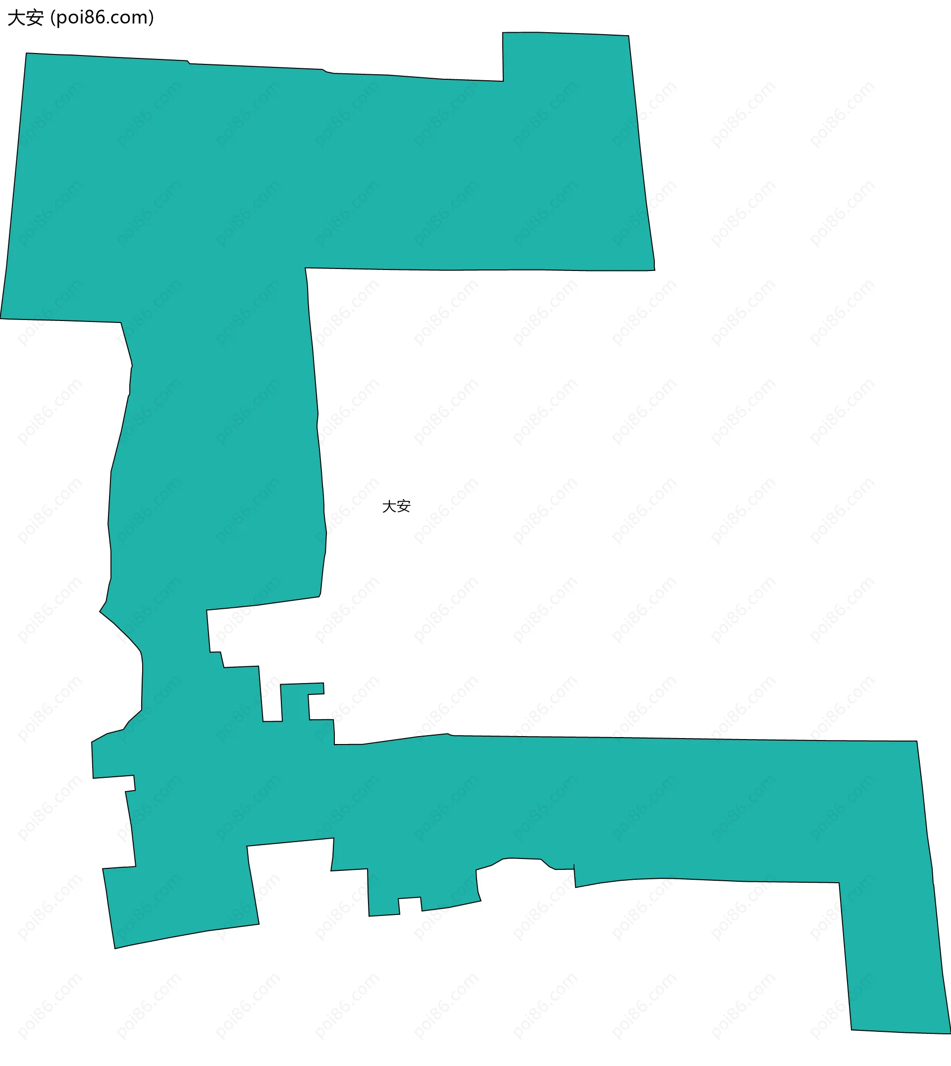 大安边界地图