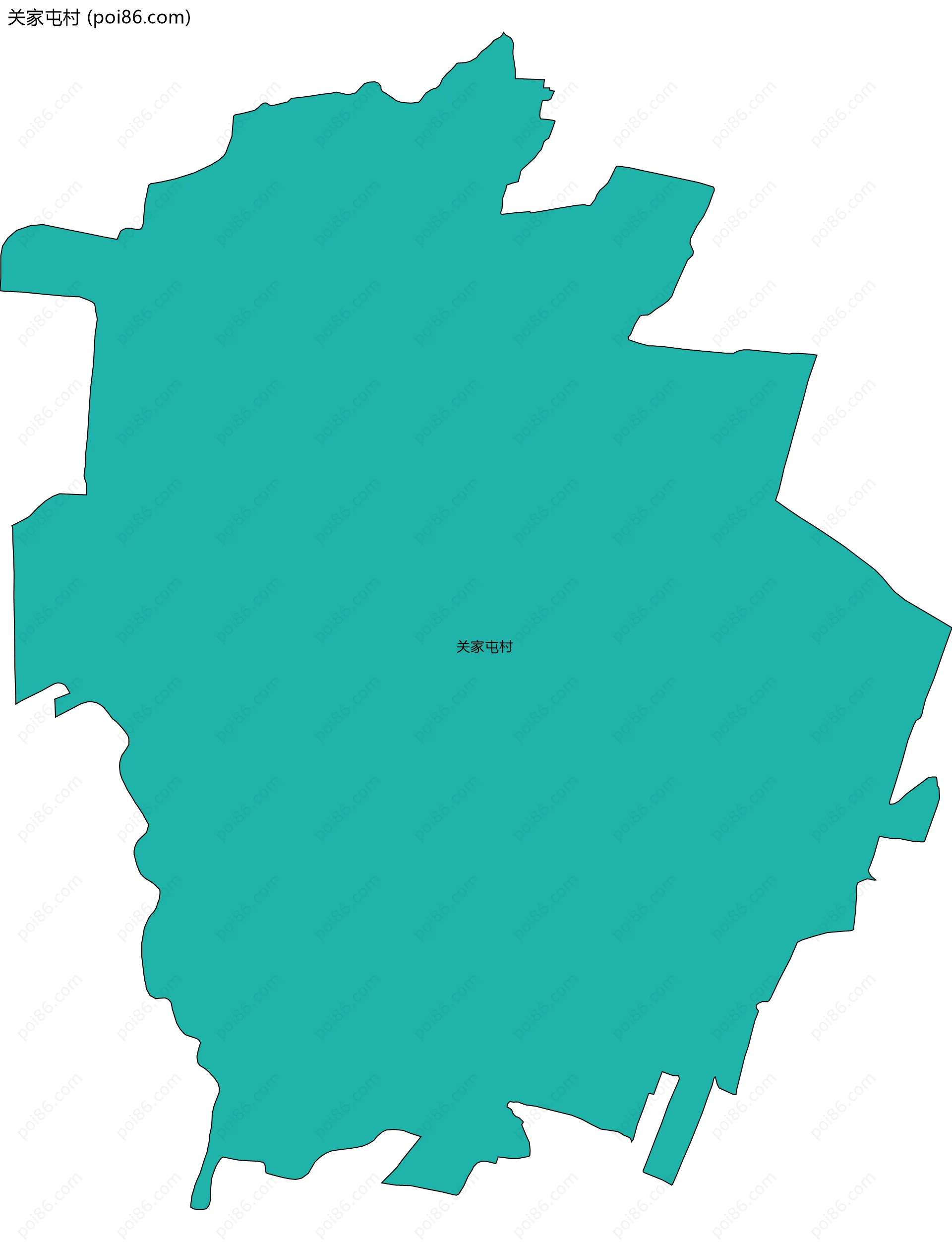 关家屯村边界地图