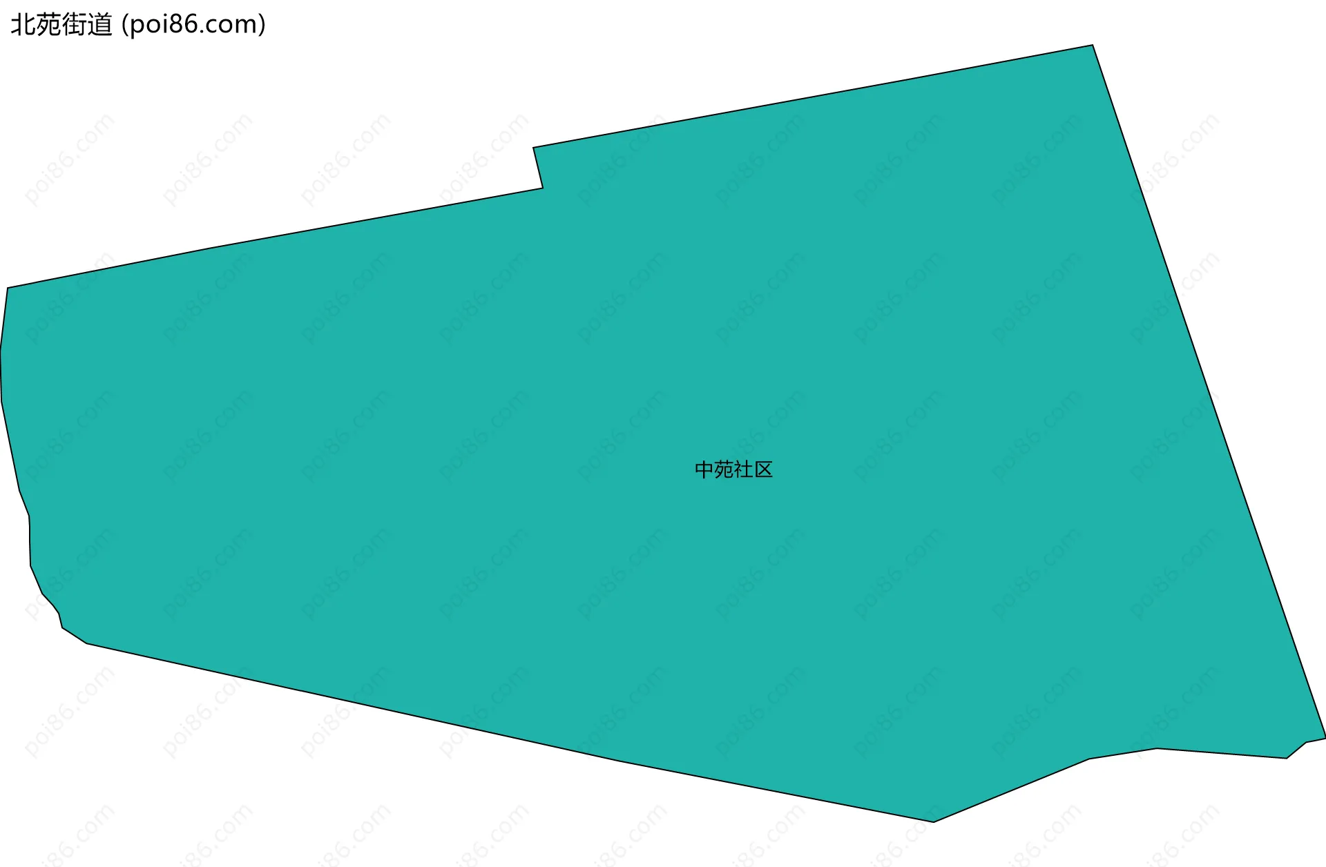 北苑街道边界地图(五级行政区划)