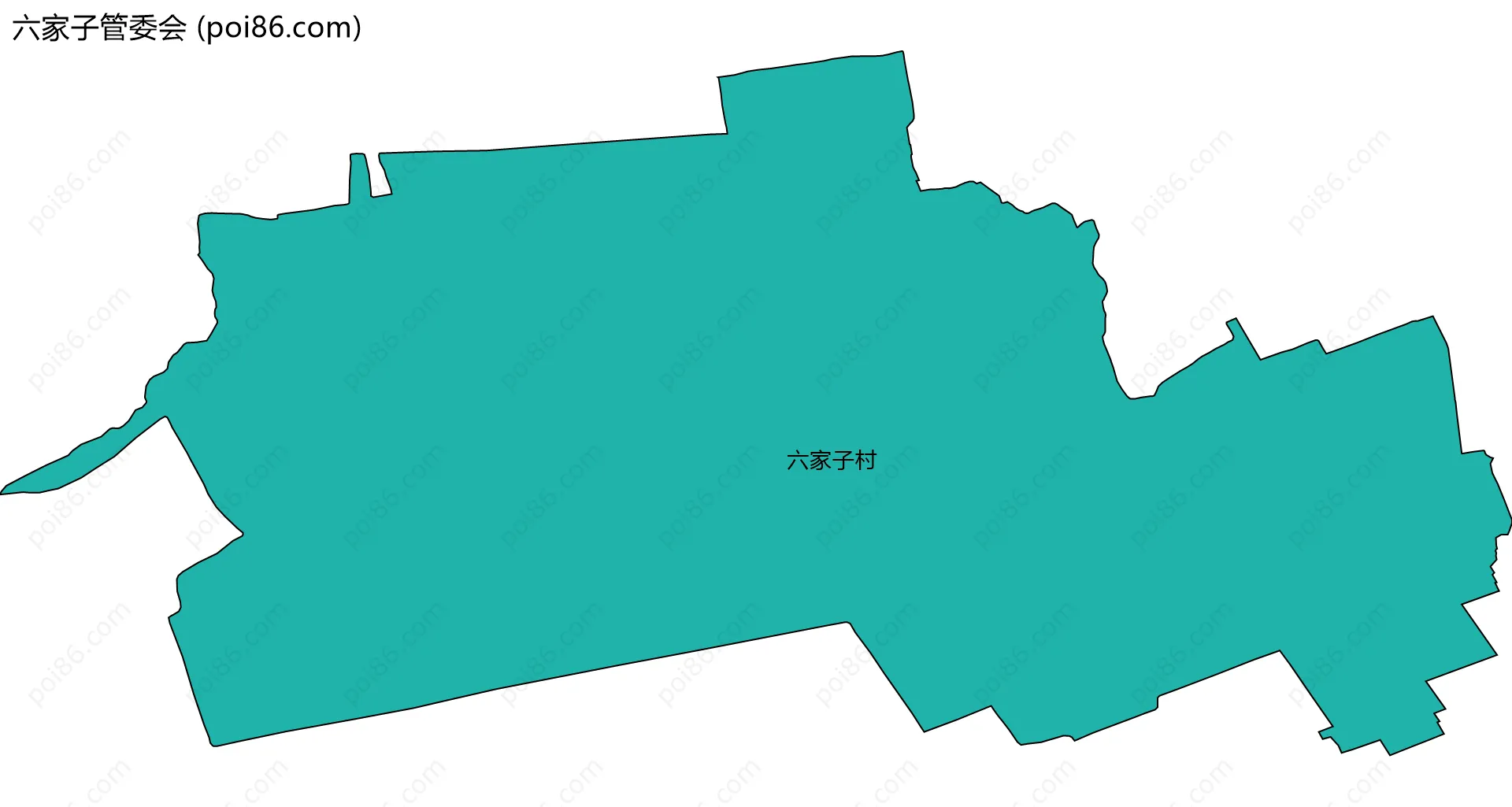 六家子管委会边界地图(五级行政区划)