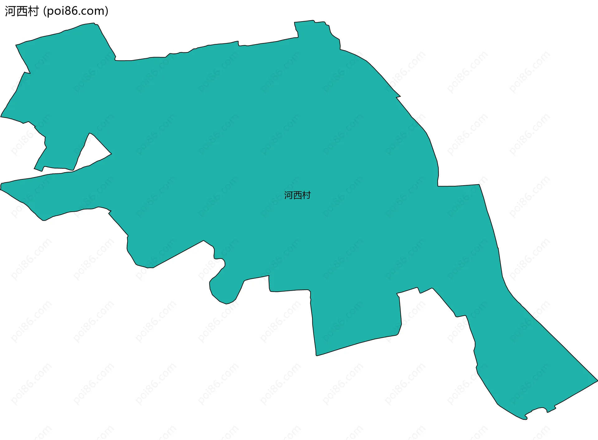 河西村边界地图